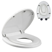 Elongated Toilet Seat with Built-in Toddler Seat Magnetic Adsorption