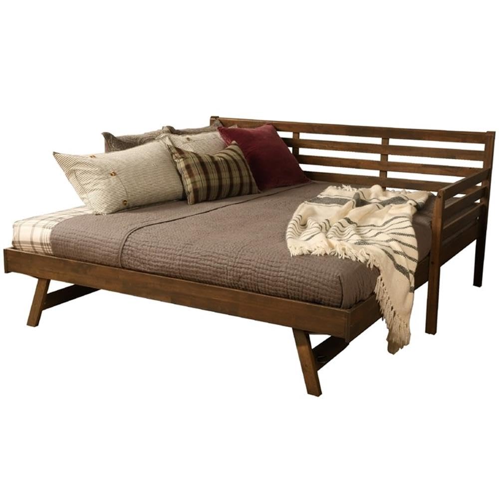 Twin to King Size Daybed with Pop Up Trundle in Wood