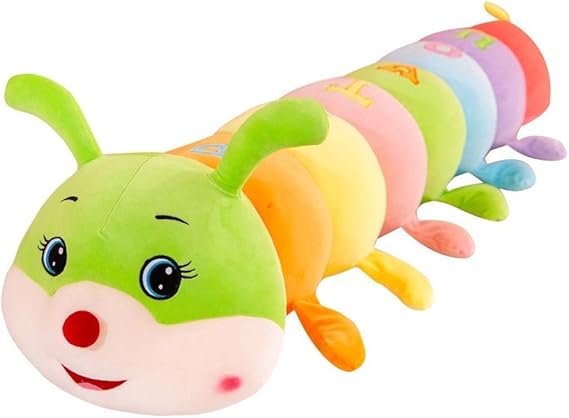 Multicolor Caterpillar Stuffed Animal Big Hugging Pillow Cute Plush Soft Pillow Doll