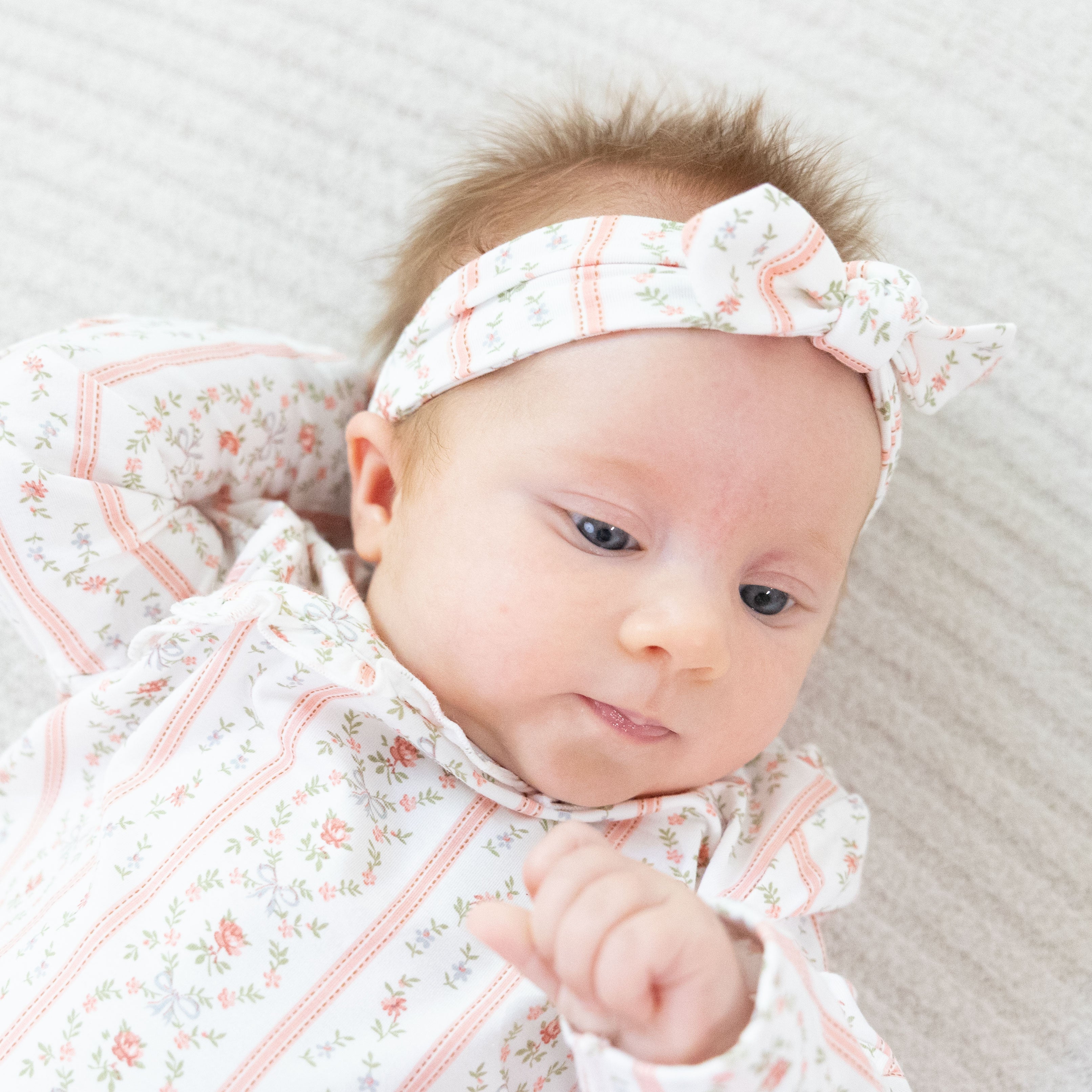 Marnie Rosebud Stripe - Knot Headband