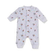 Football Field Goal - Baseball Collar Romper with Front Placket