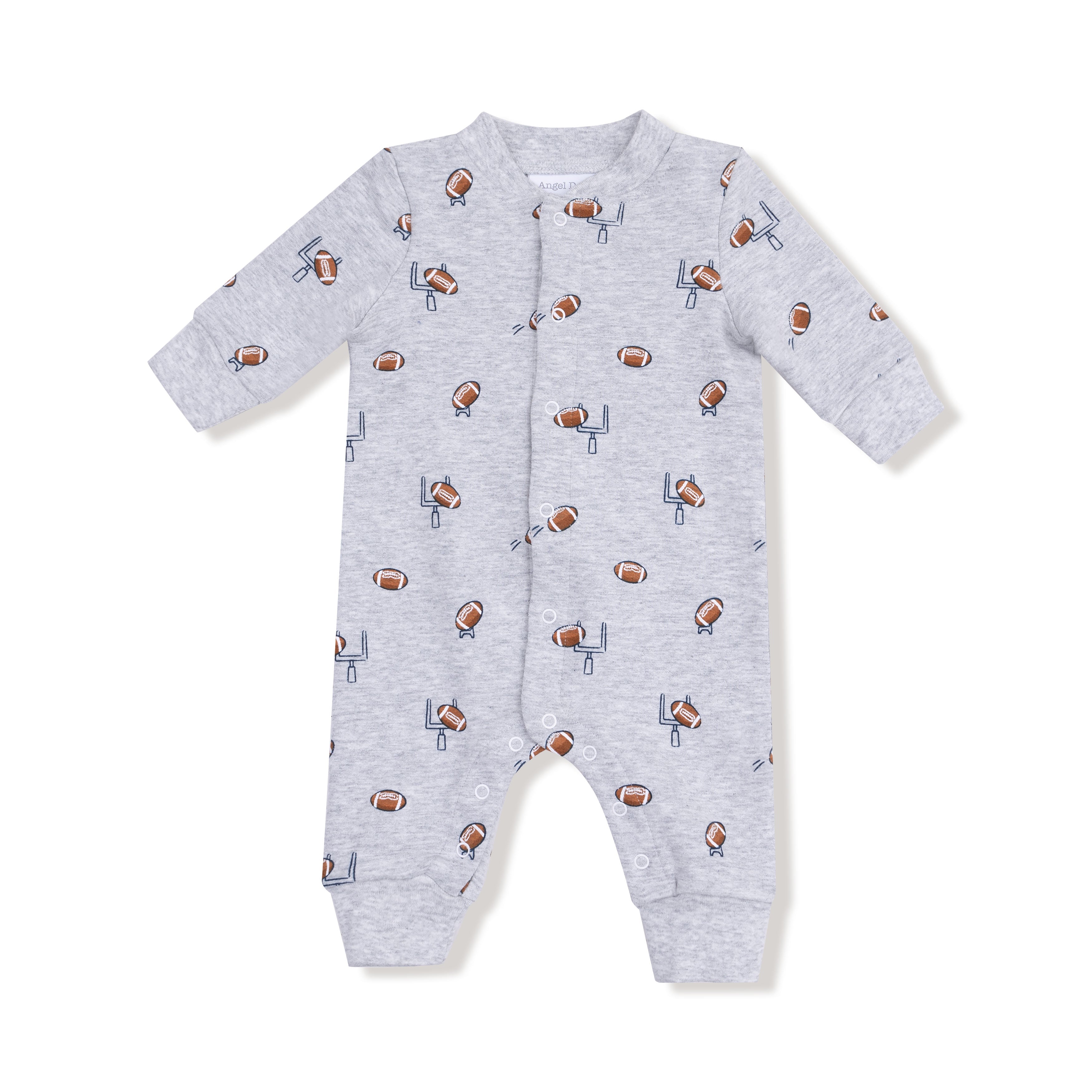 Football Field Goal - Baseball Collar Romper with Front Placket