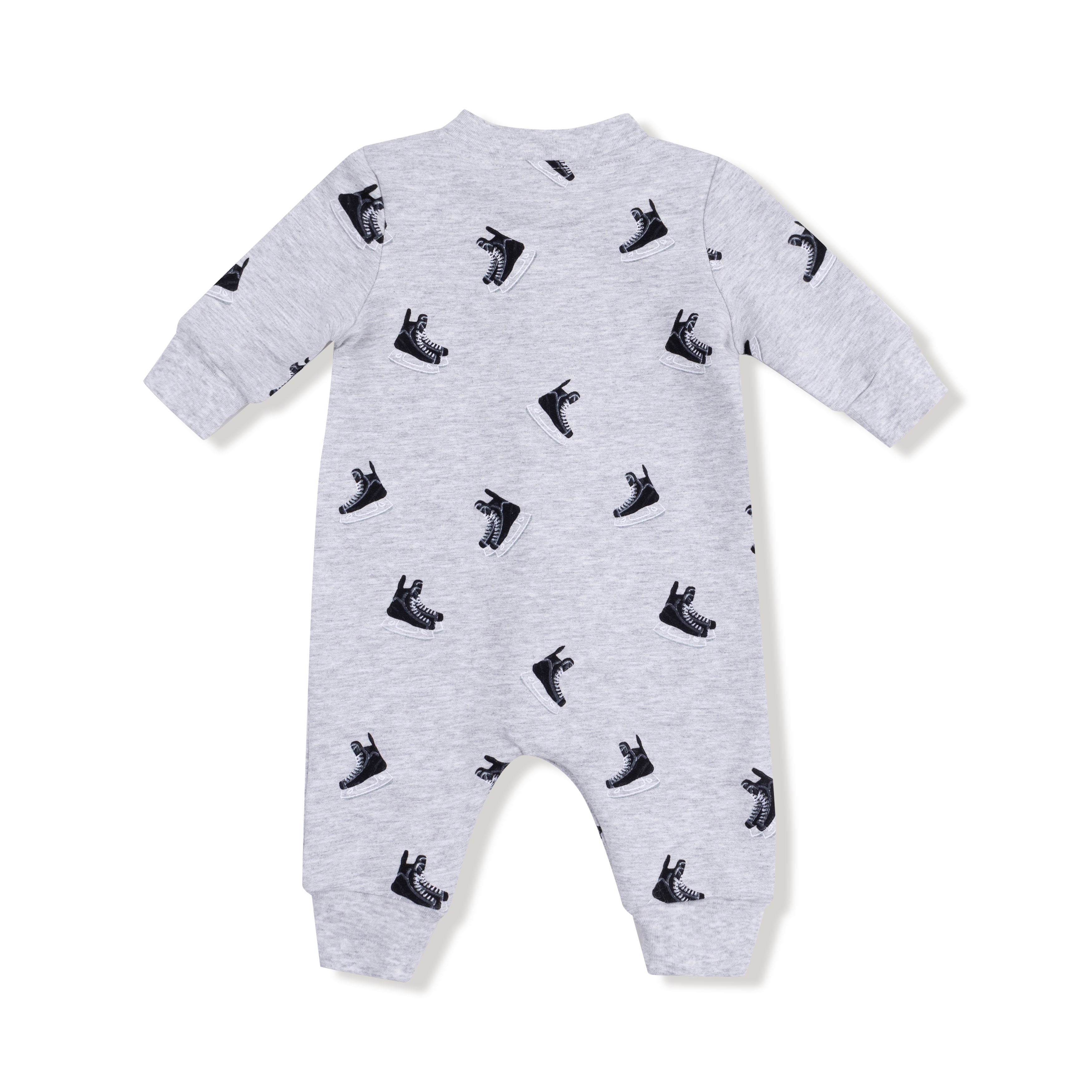 Hockey - Baseball Collar Romper with Front Placket