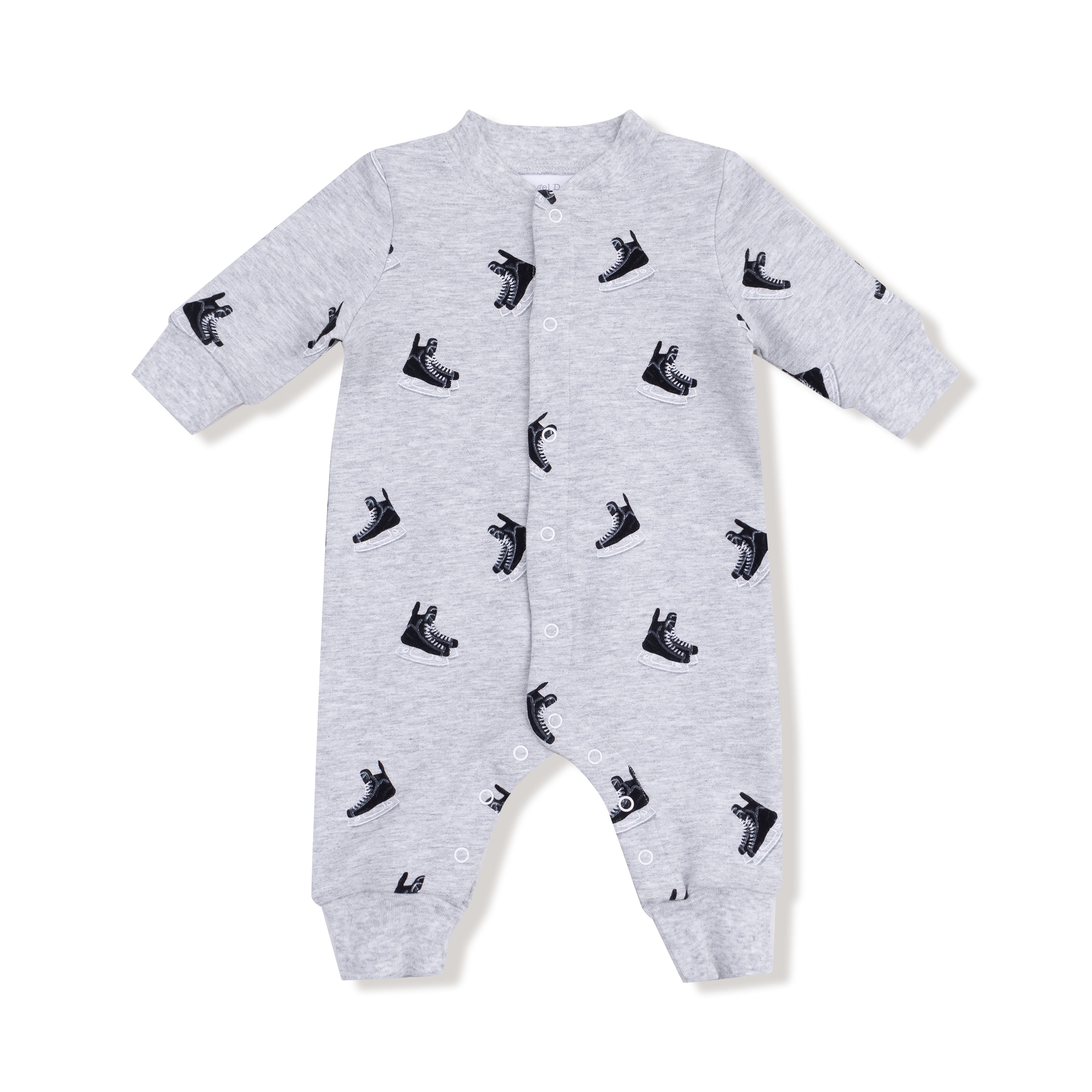 Hockey - Baseball Collar Romper with Front Placket