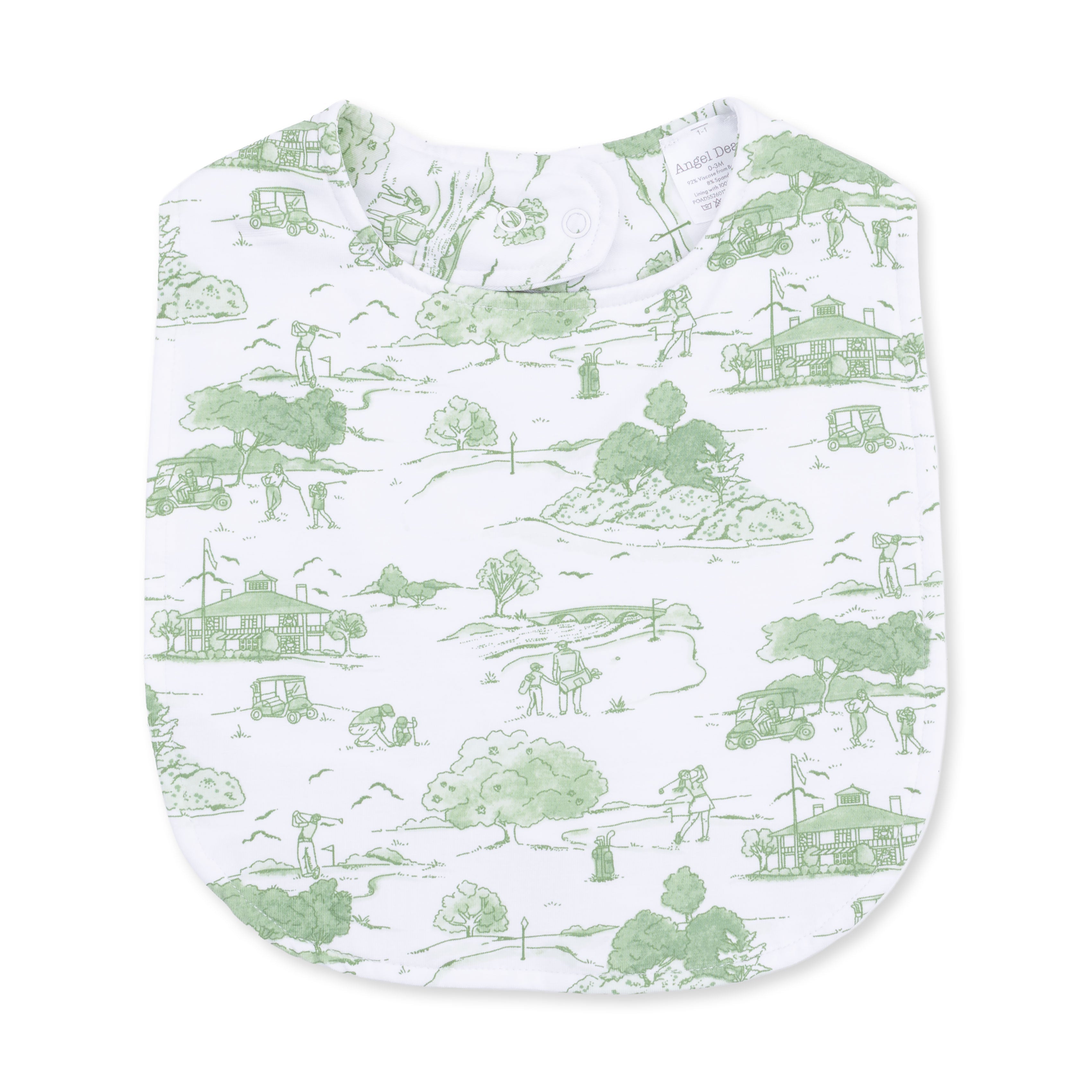 Golf Toile Green - Feeding Bib