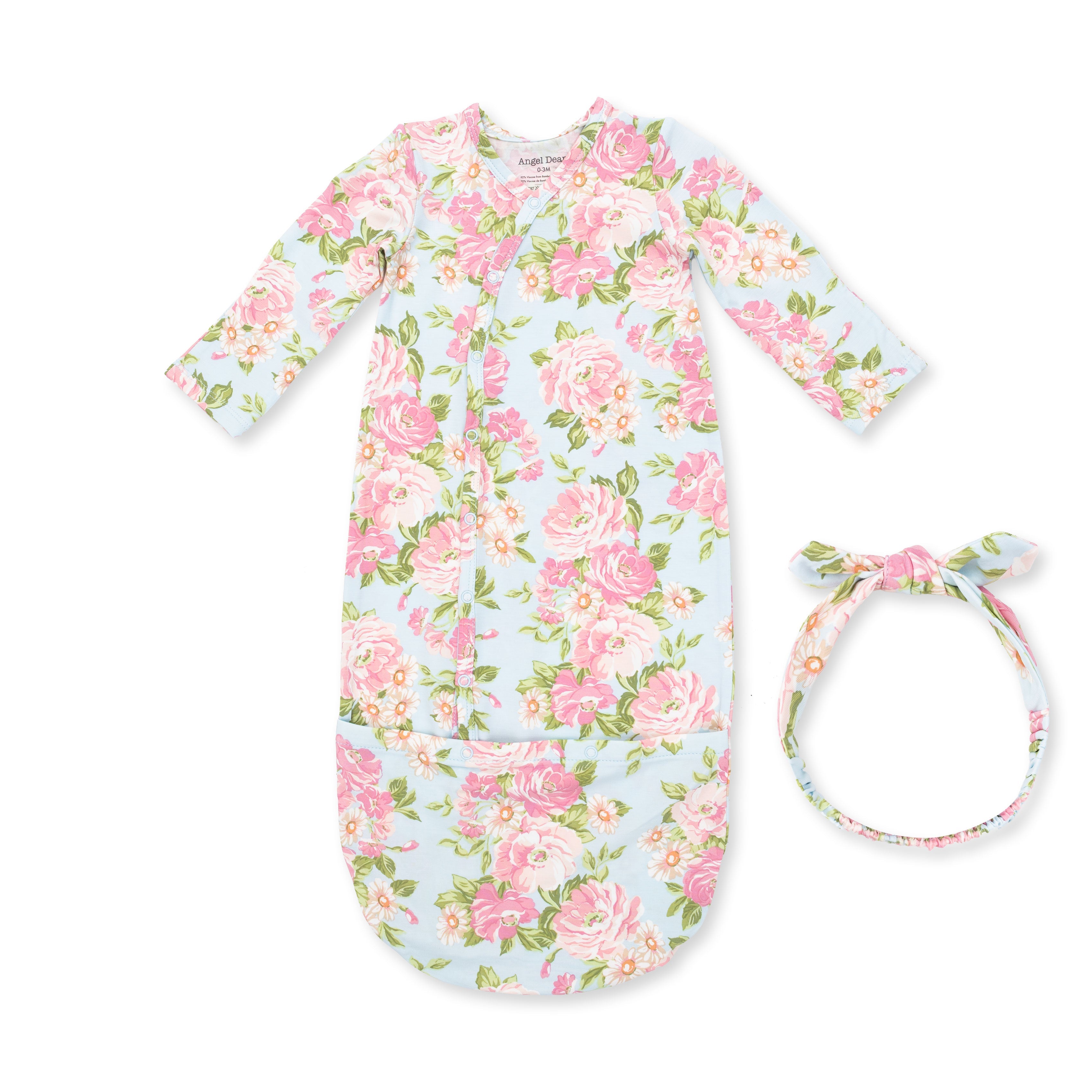 Angeline Floral - Bundle Gown and Knot Headband
