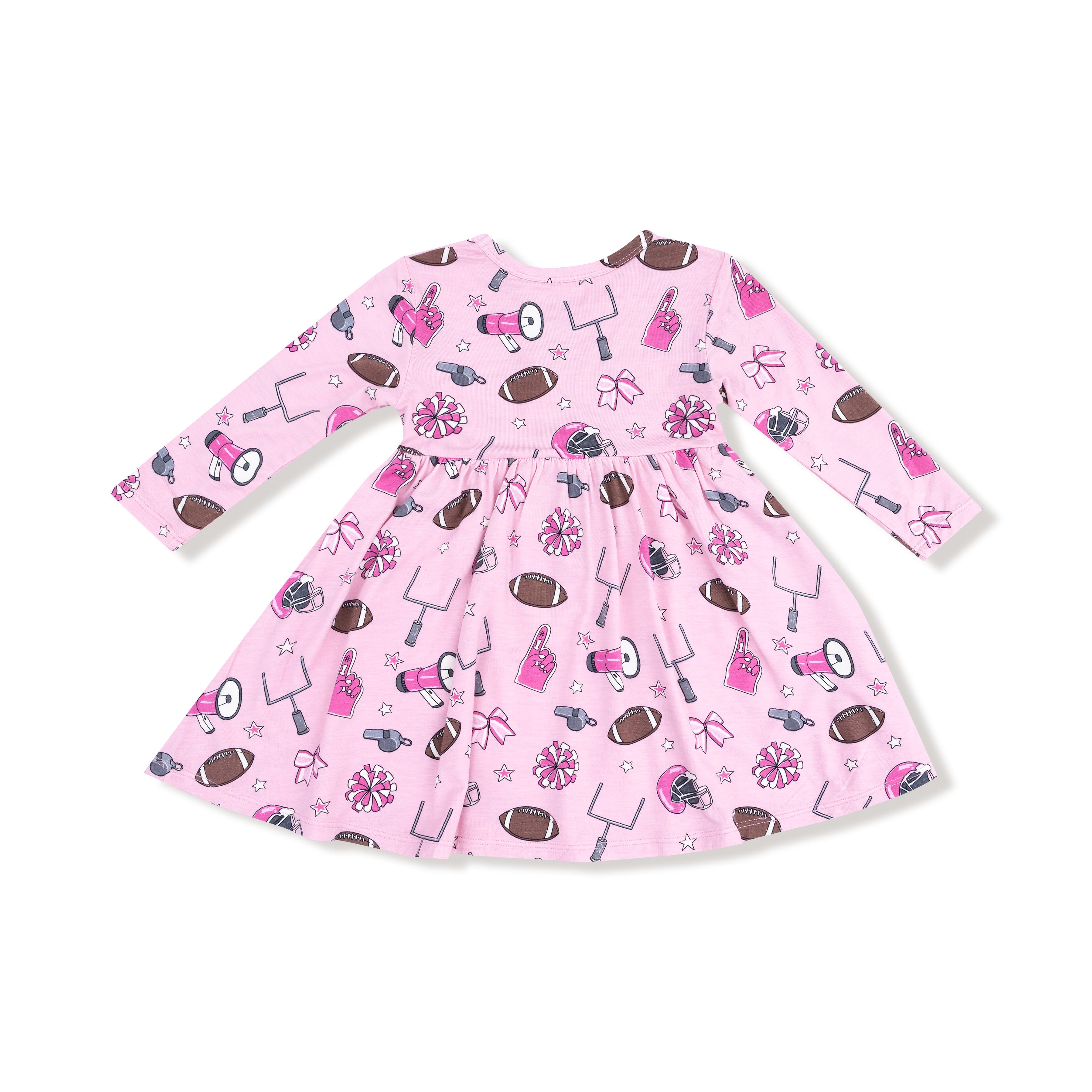 Game Day - Pink - Twirly Long Sleeve Dress