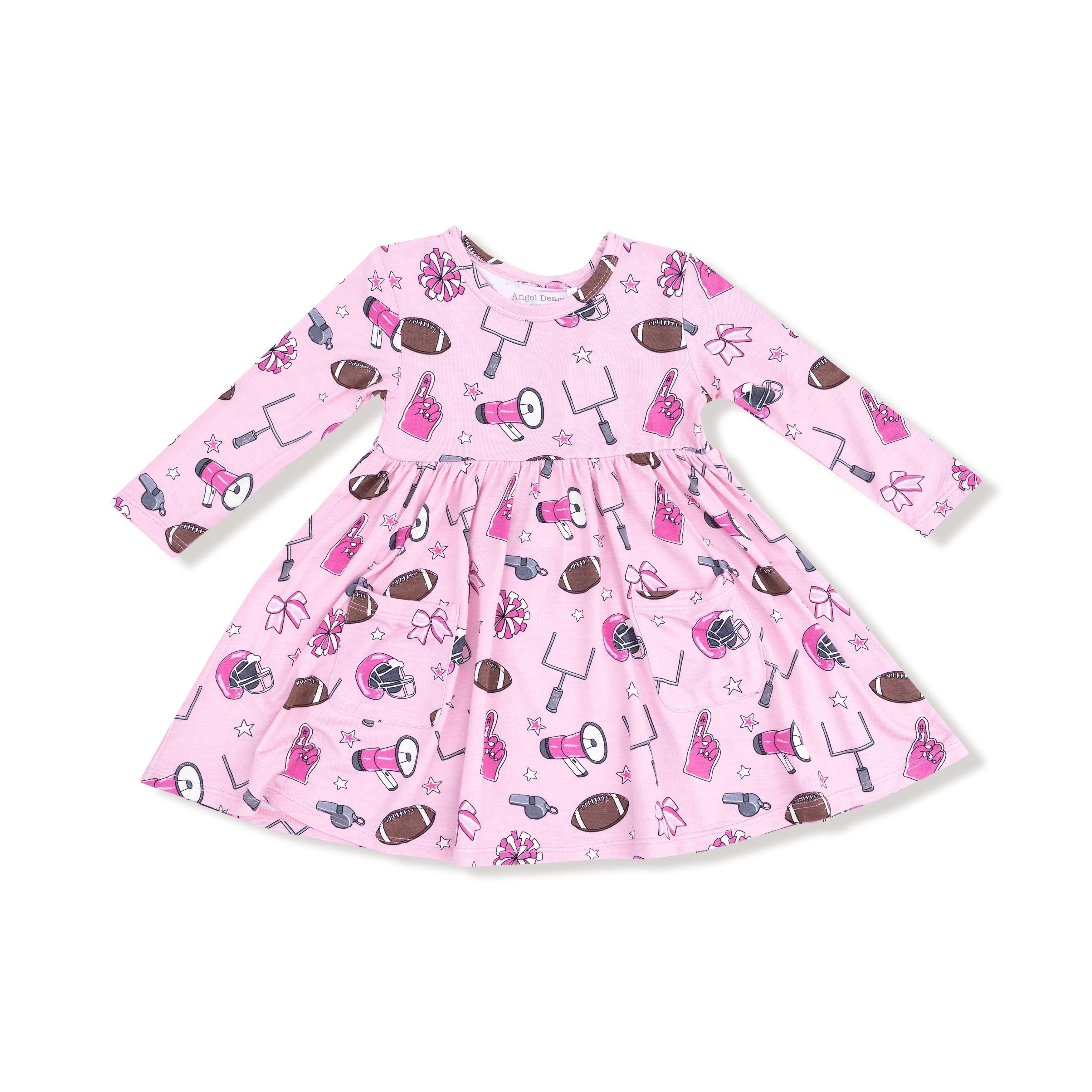 Game Day - Pink - Twirly Long Sleeve Dress