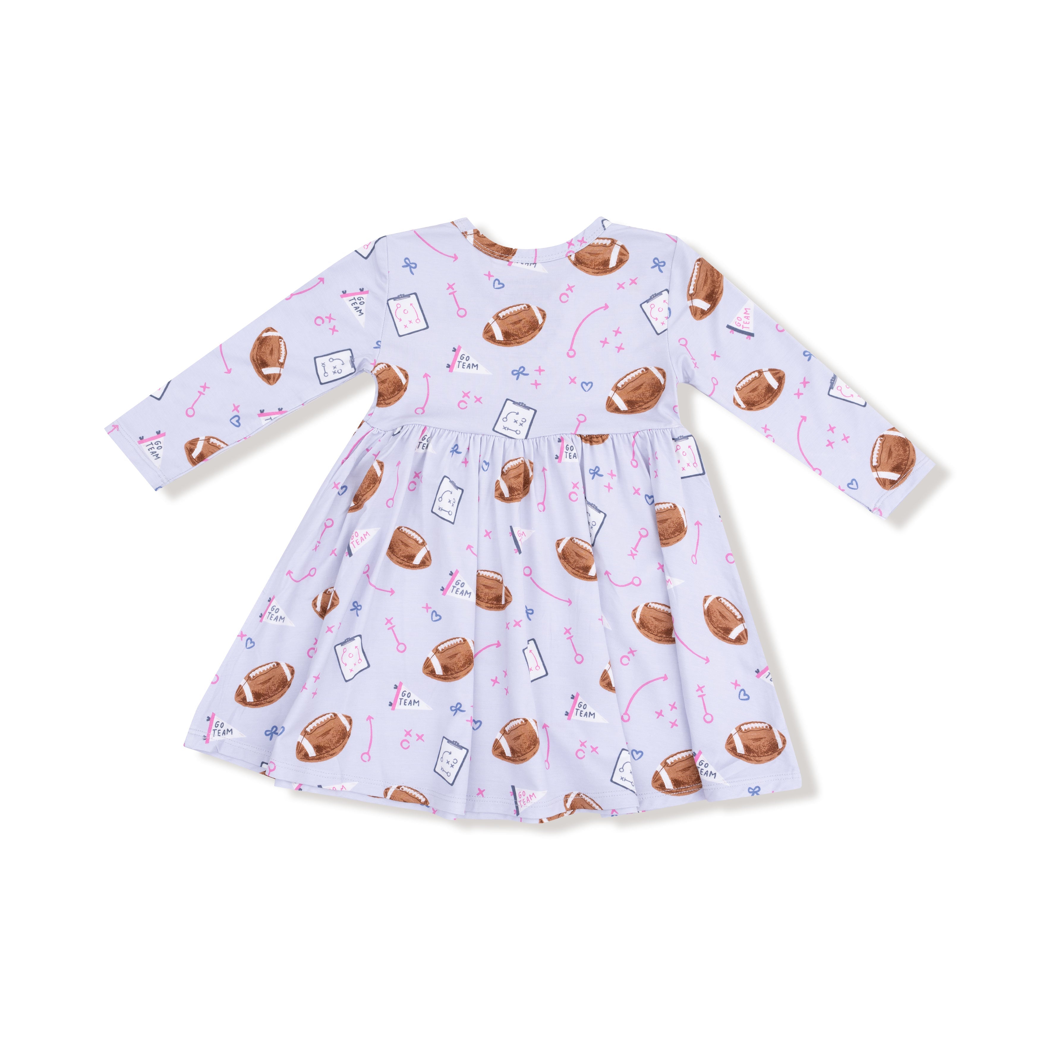 Touchdown Time - Lavender - Twirly Long Sleeve Dress