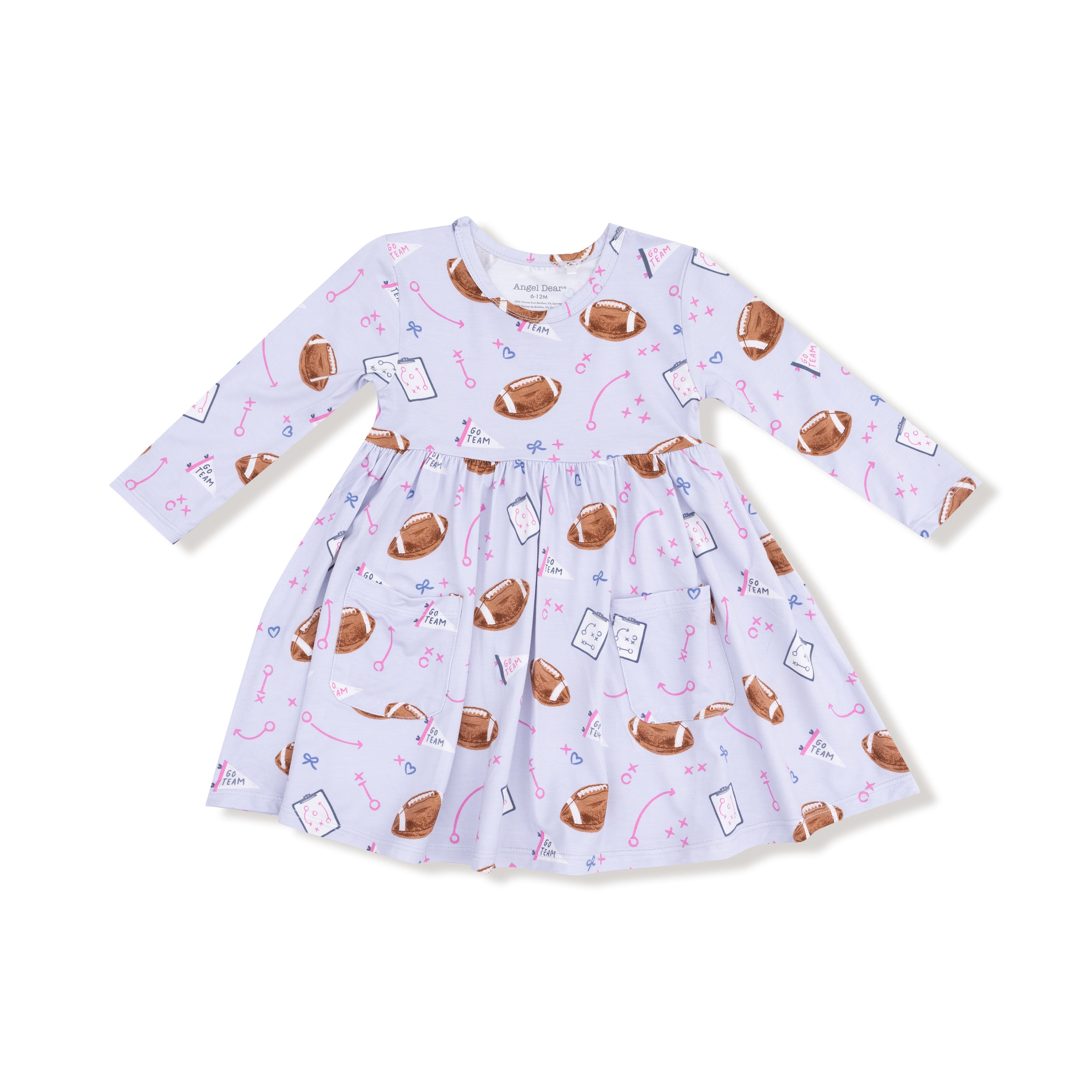Touchdown Time - Lavender - Twirly Long Sleeve Dress