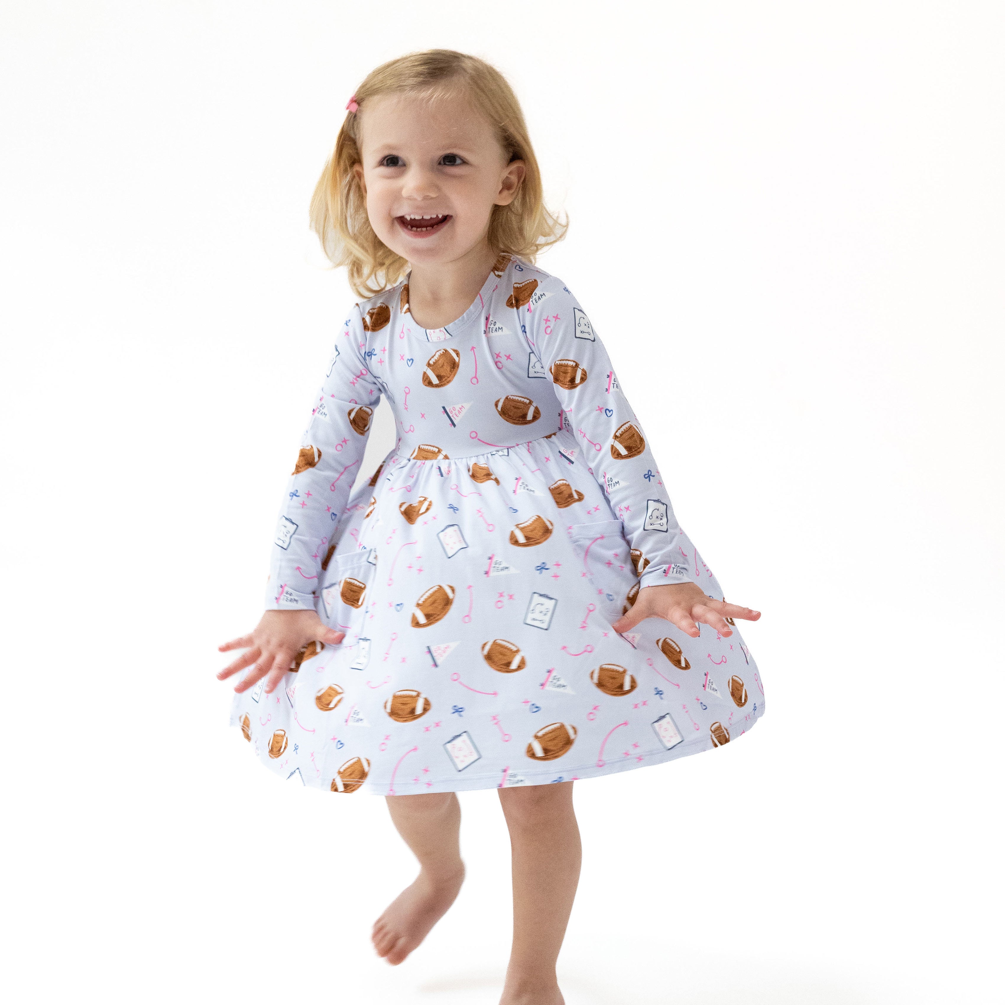 Touchdown Time - Lavender - Twirly Long Sleeve Dress