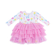 Balloon Animals - Pink - Twirly Long Sleeve Layered Tulle Dress