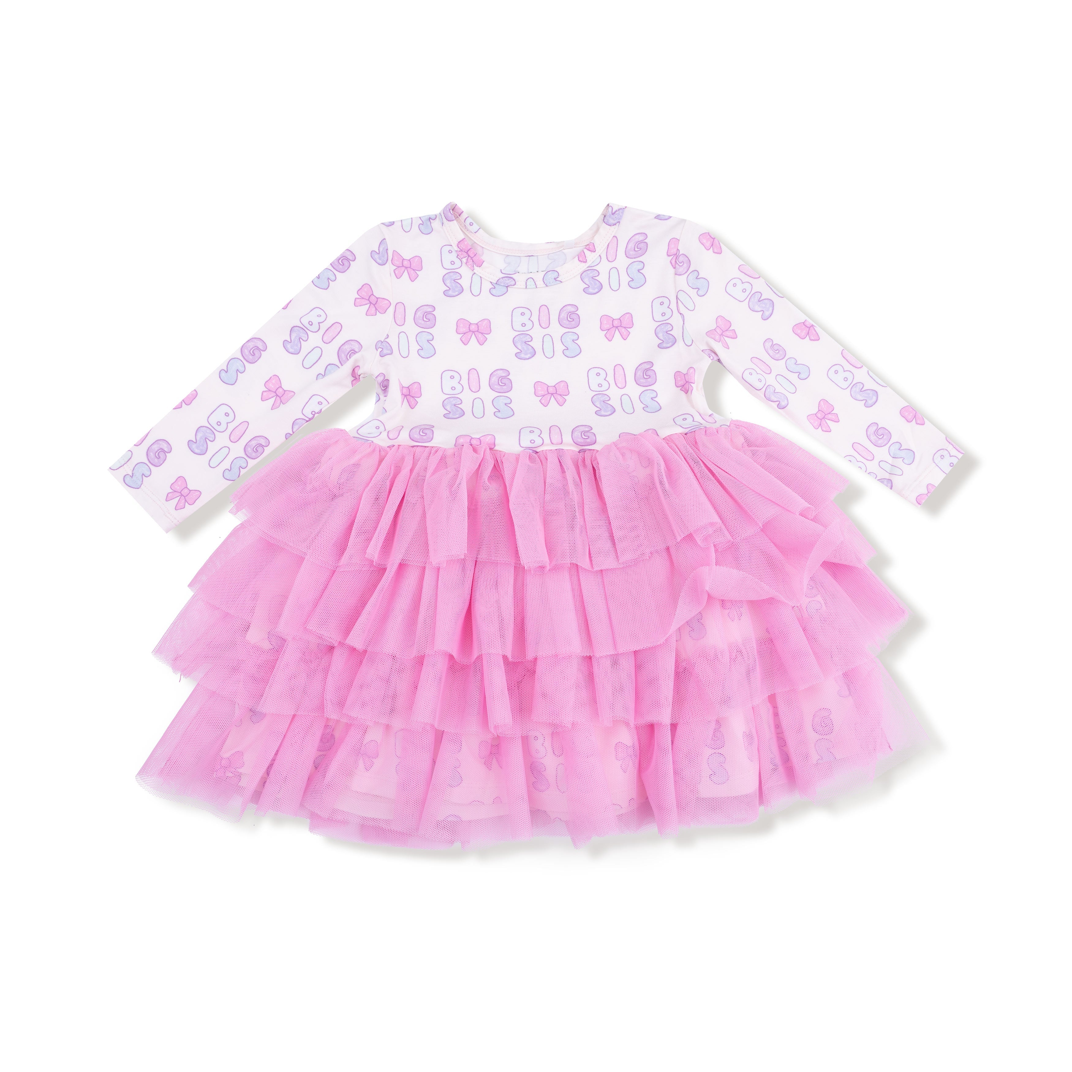 Big Sis - Long Sleeve Layered Tulle Dress