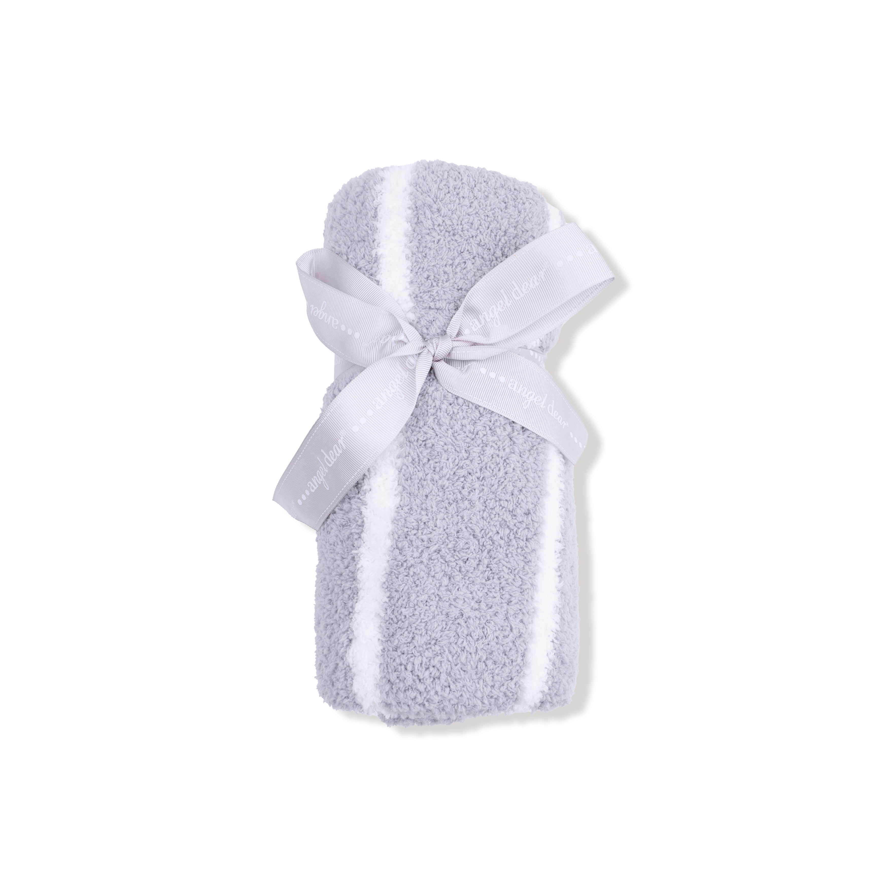 Chenille - Grey & Ivory Stripe Stoller Blanket