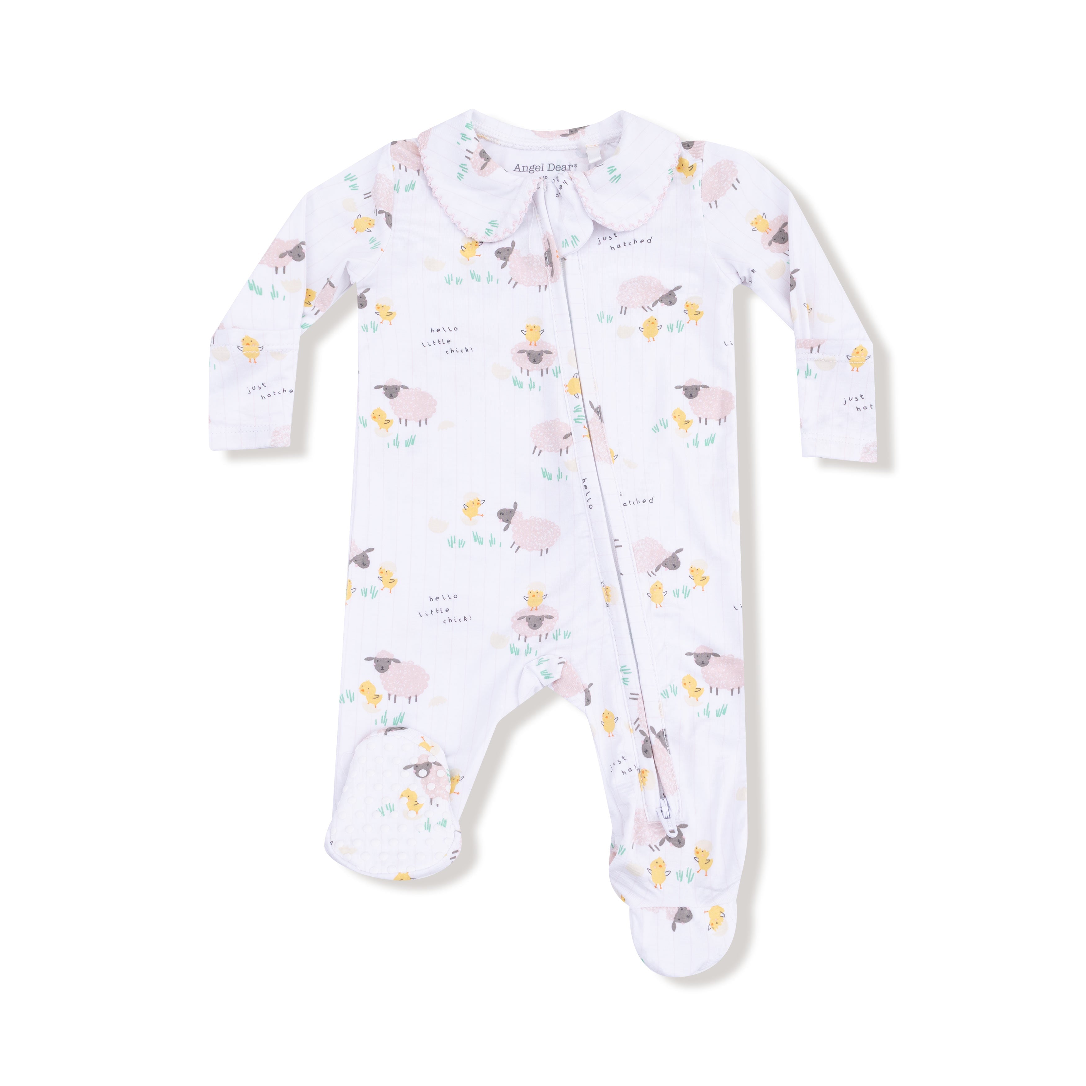 Just Hatched - Pink - Peter Pan 2 Way Zipper Footie