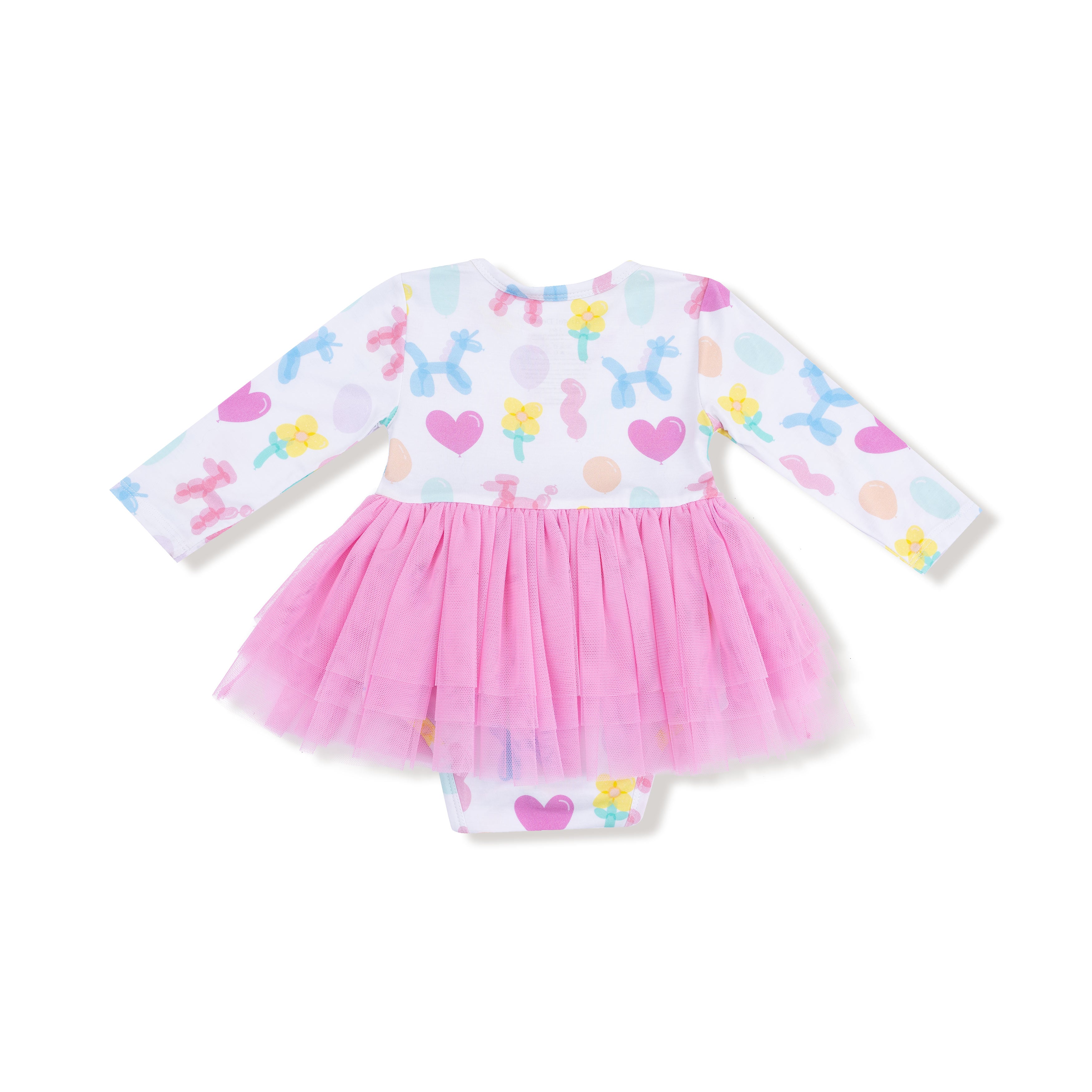Balloon Animals - Pink - Long Sleeve Tutu Bodysuit