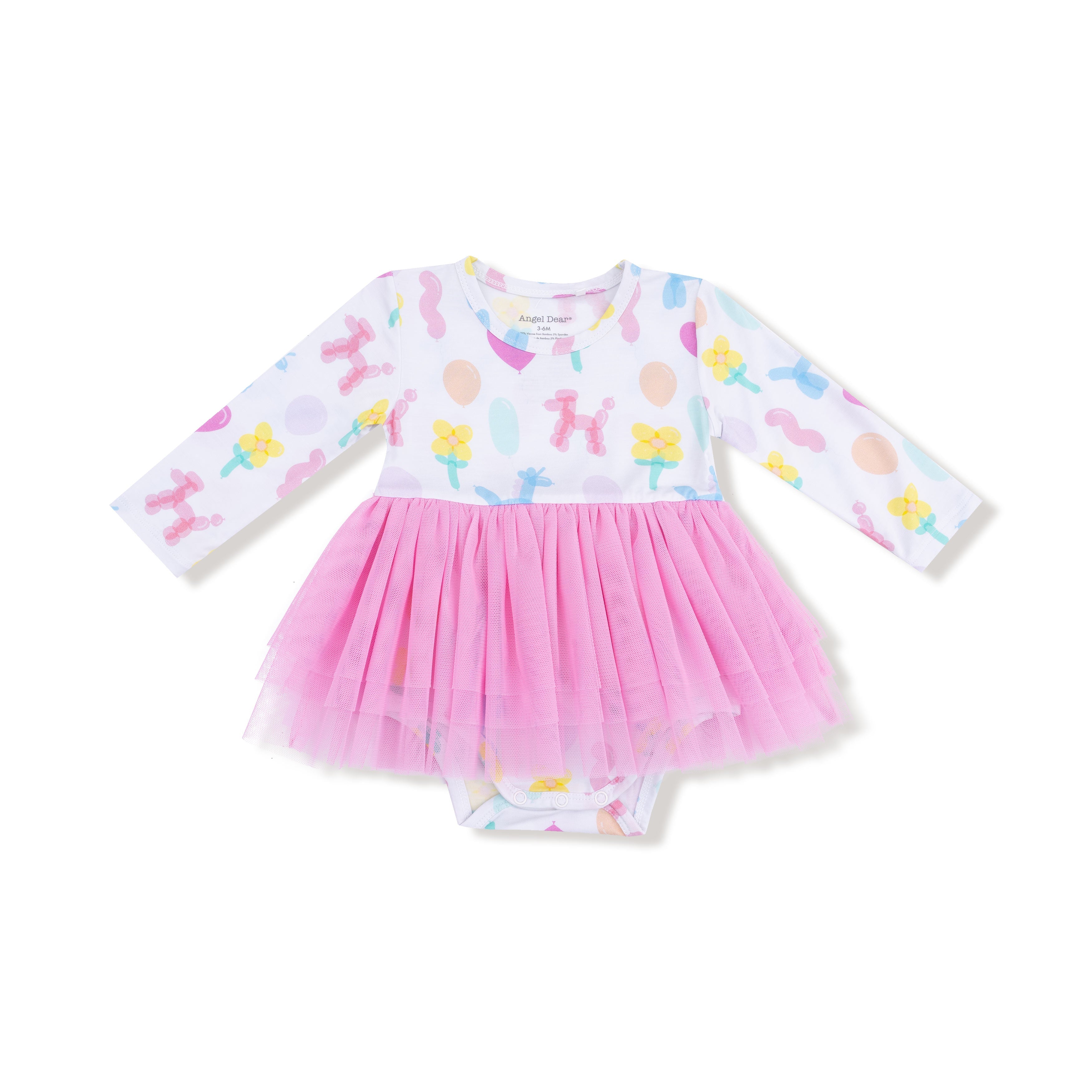 Balloon Animals - Pink - Long Sleeve Tutu Bodysuit