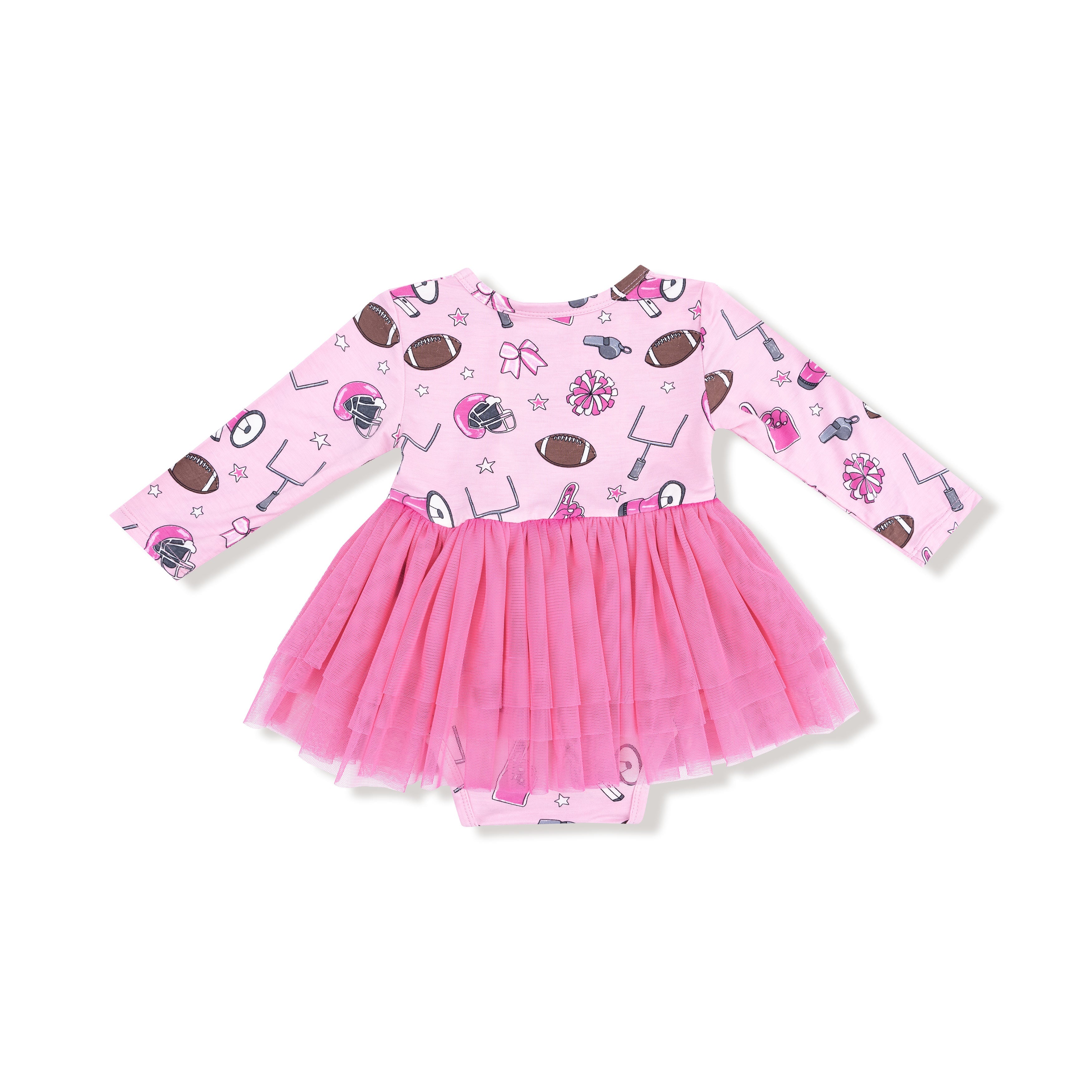 Game Day - Pink - Long Sleeve Tutu Bodysuit