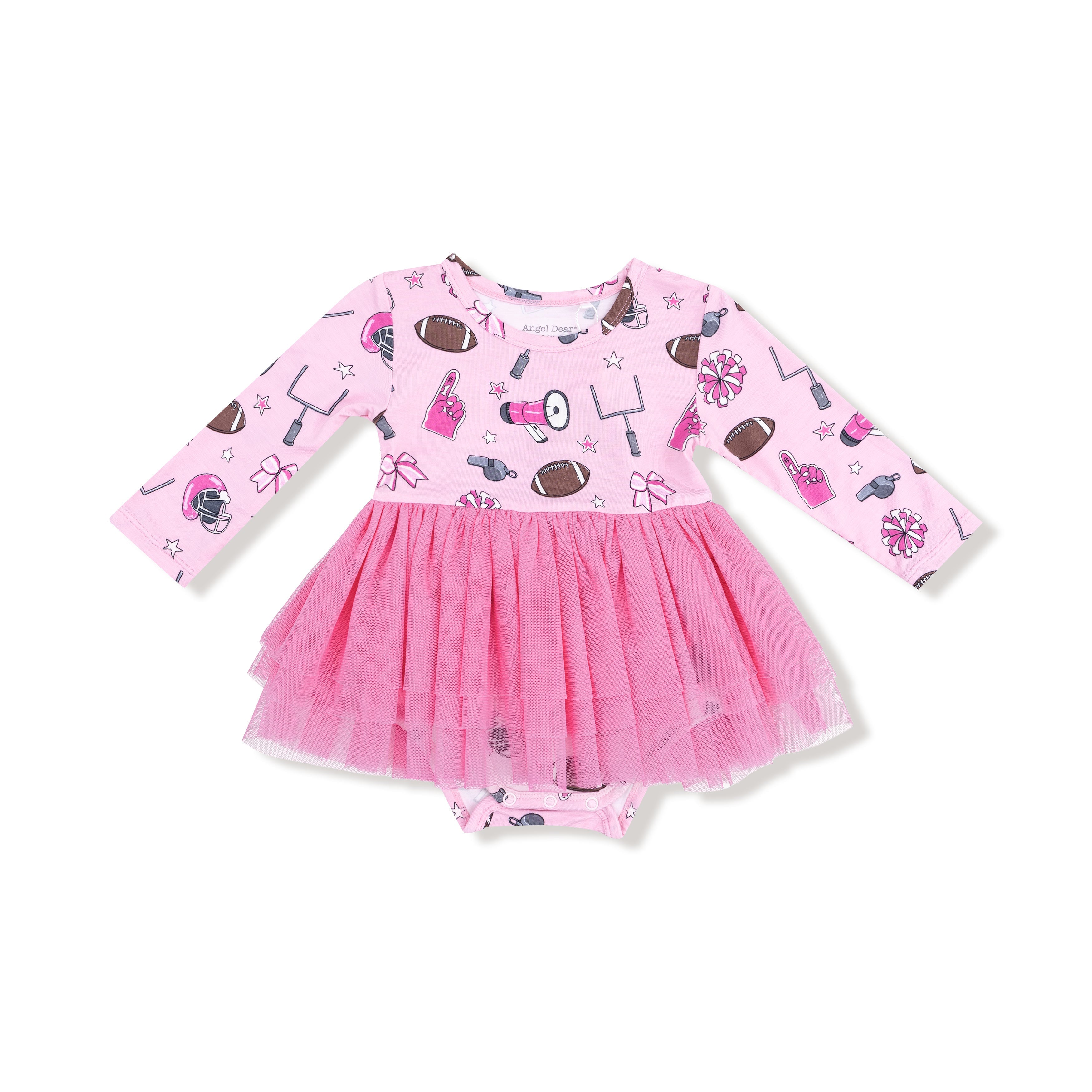 Game Day - Pink - Long Sleeve Tutu Bodysuit