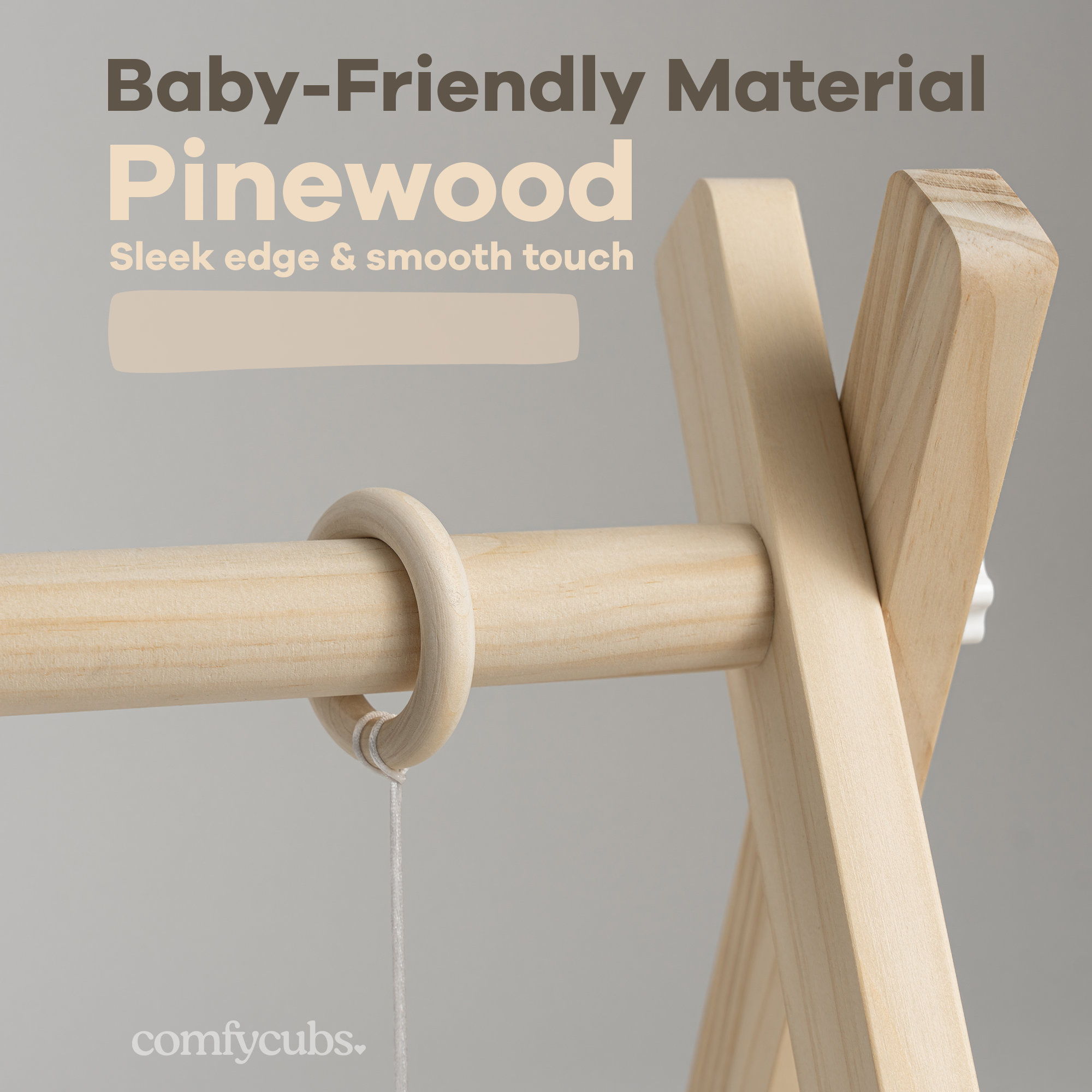 Baby Play Gym in Natural Wood