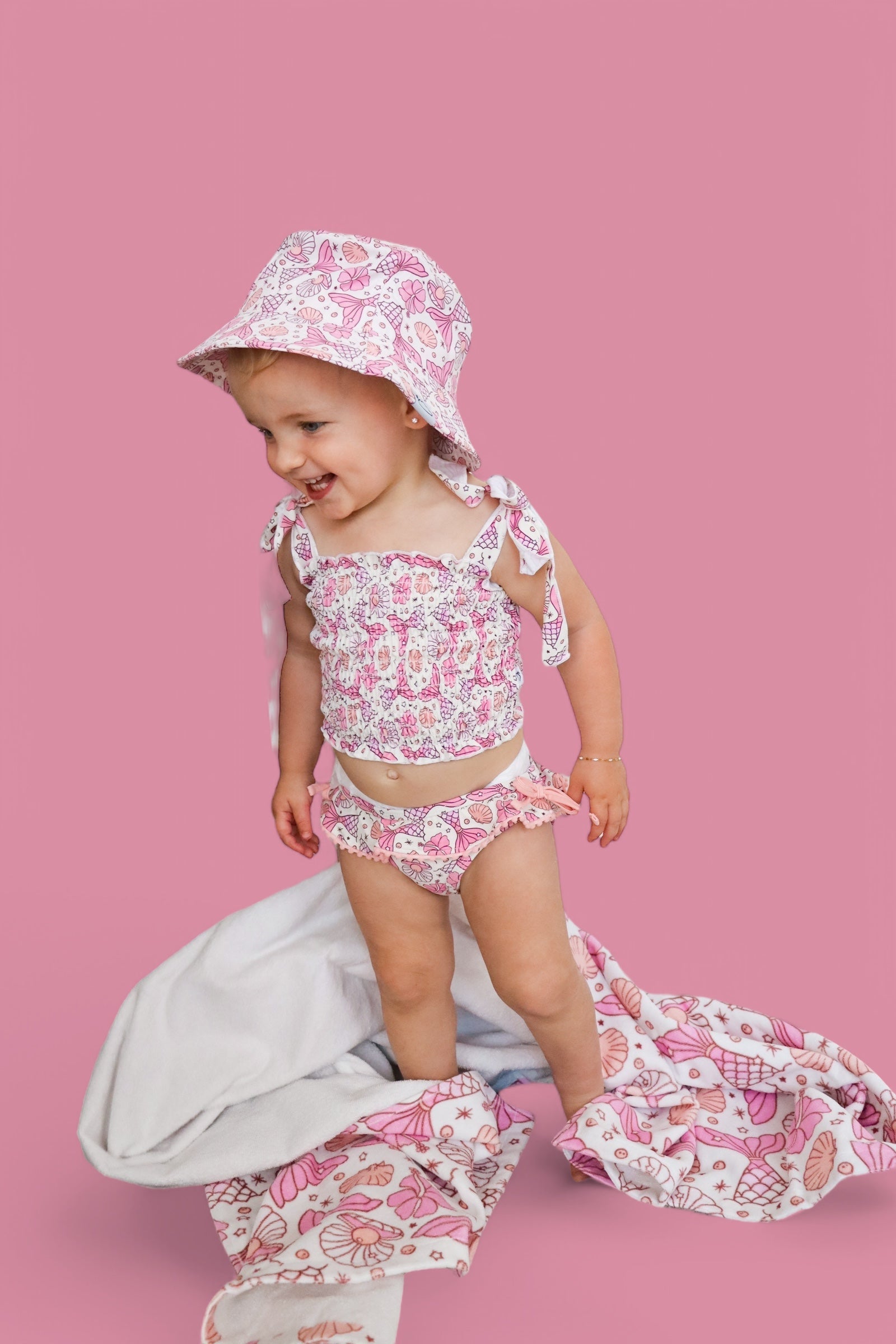 MAGICAL MERMAID DREAM SMOCKED TANKINI TWO PIECE SWIM SUIT