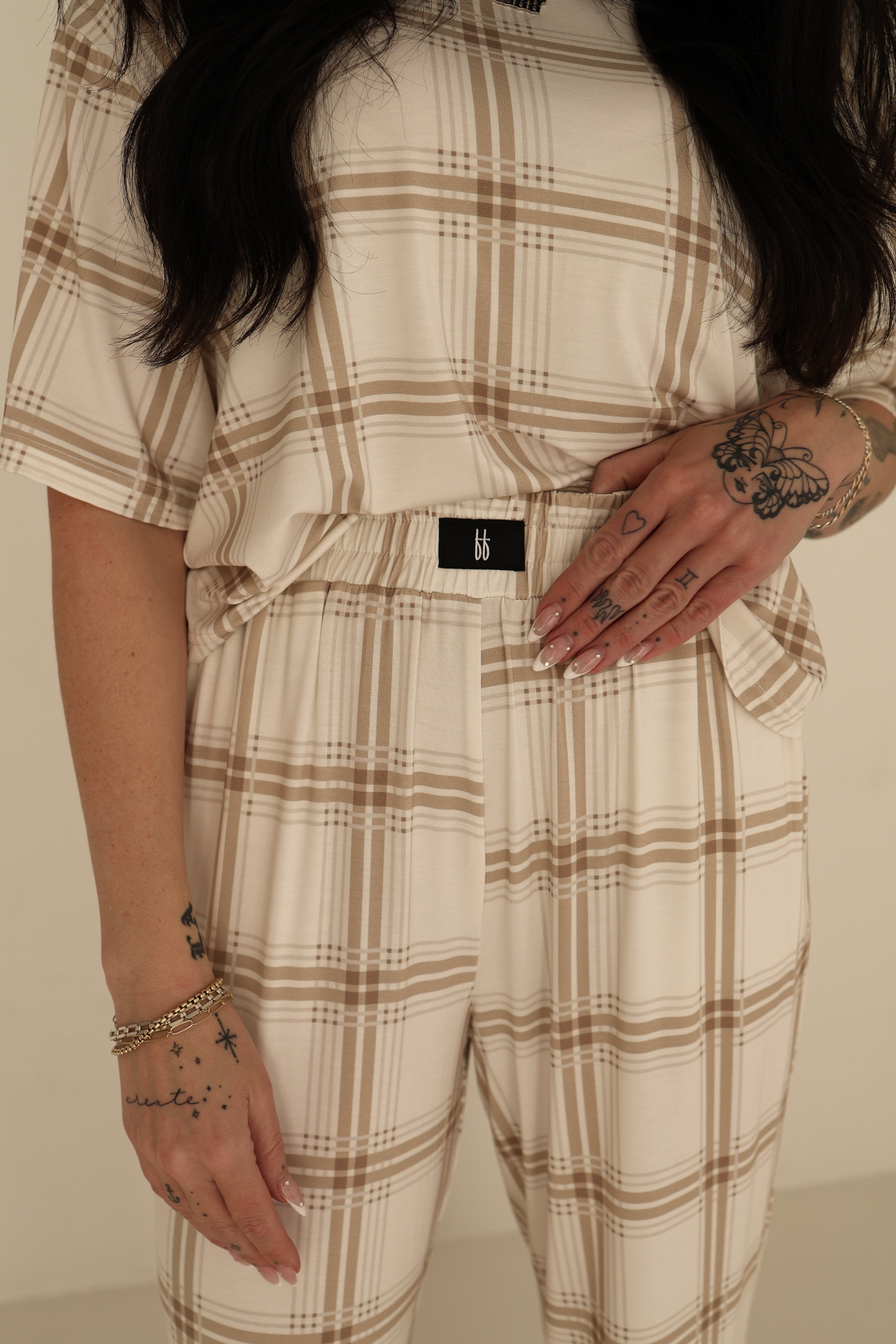 Women's Boxy Tee Lounge Set | Ellis Plaid