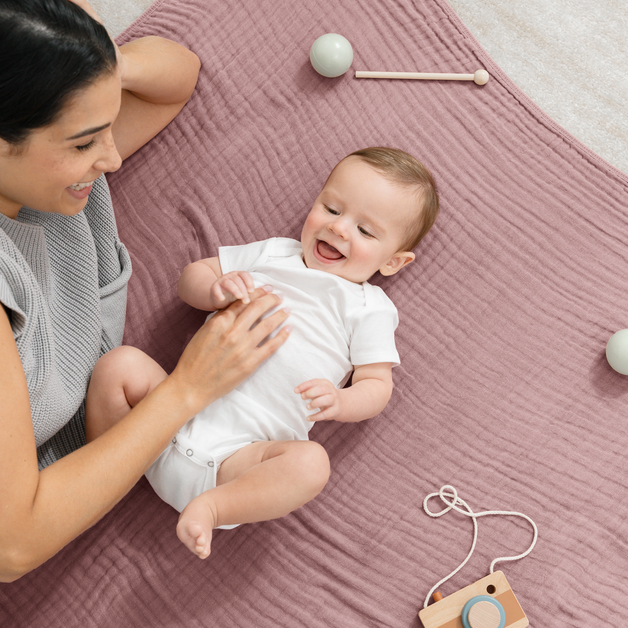 Baby Muslin Blanket in Mauve