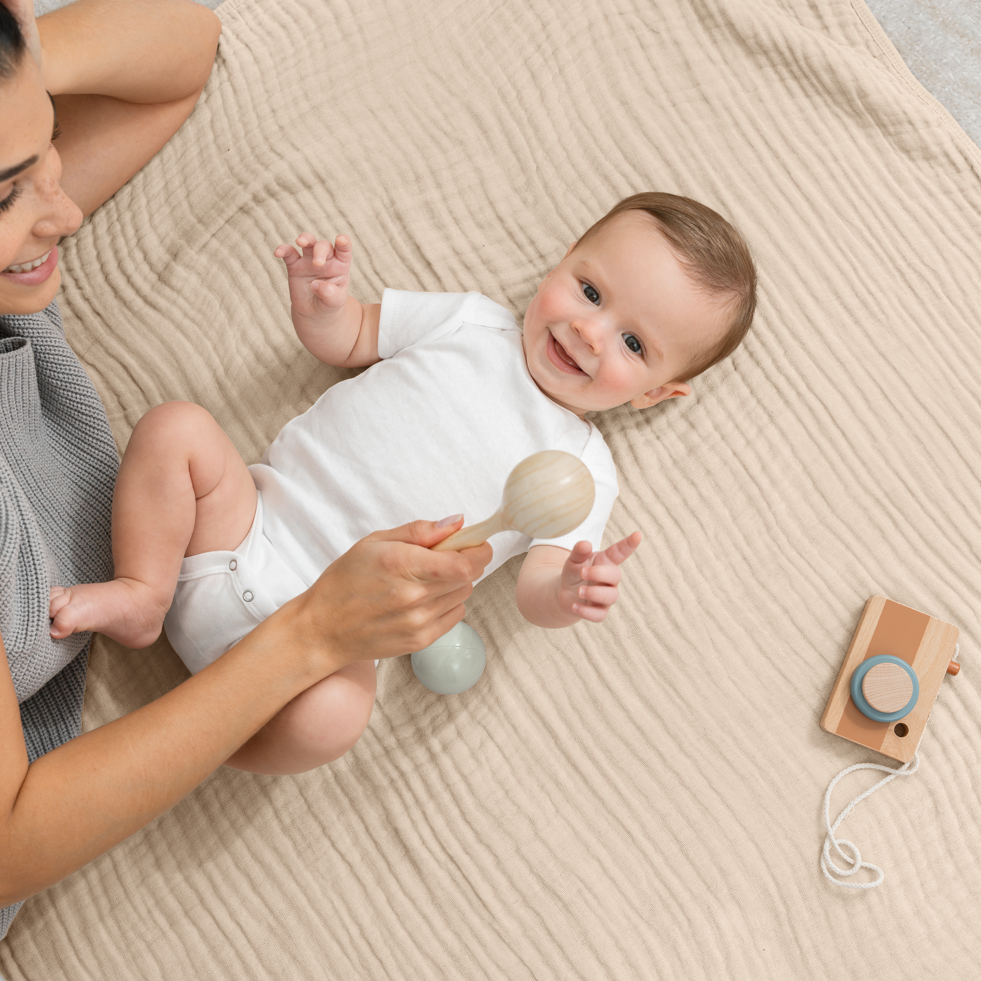 Baby Muslin Blanket in Sand