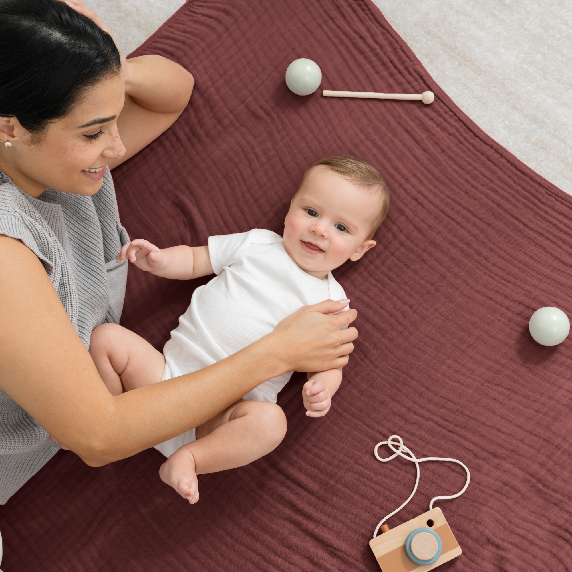 Baby Muslin Blanket in Wine