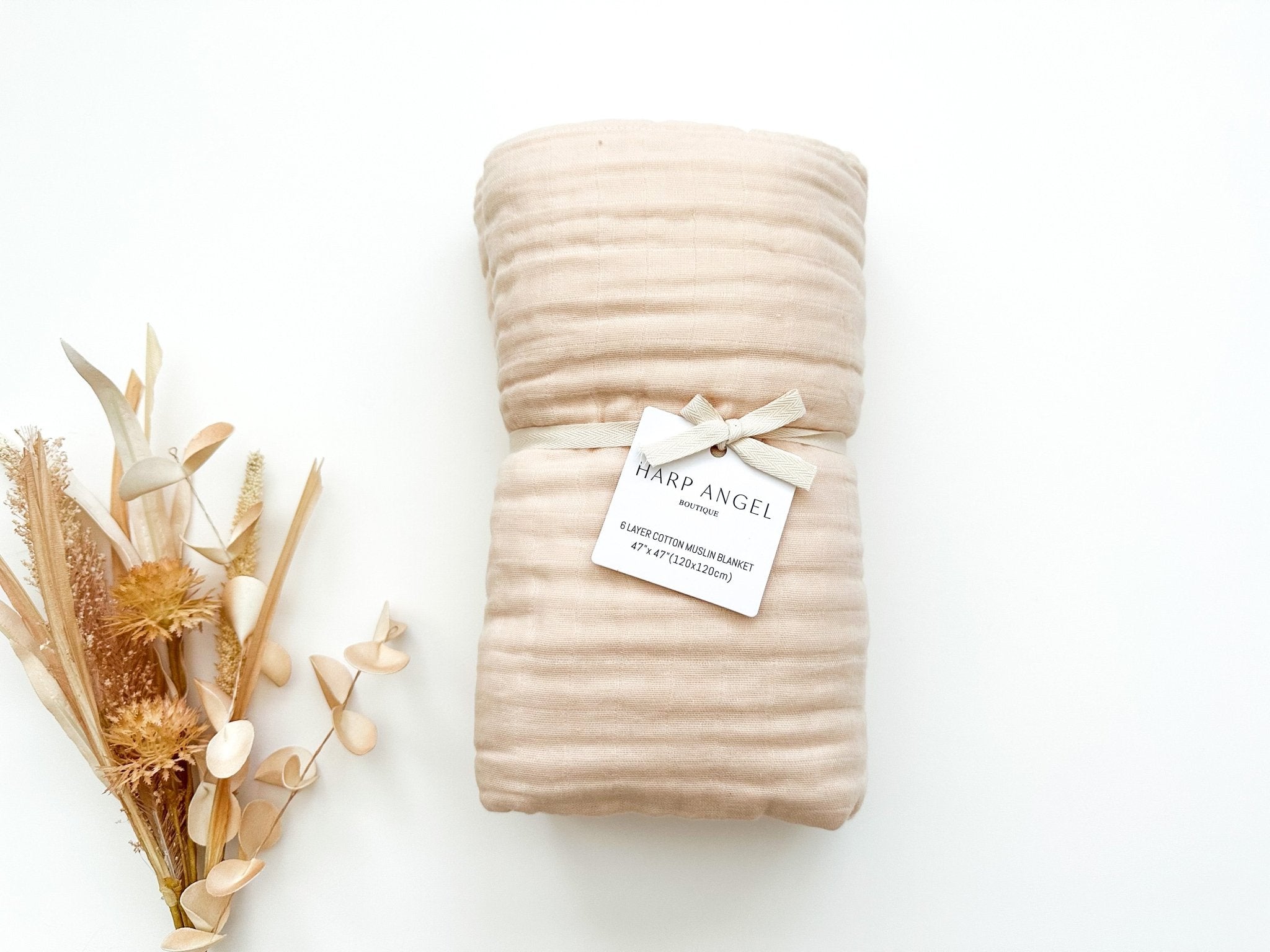Soft Apricot Muslin 6-Layer Blanket