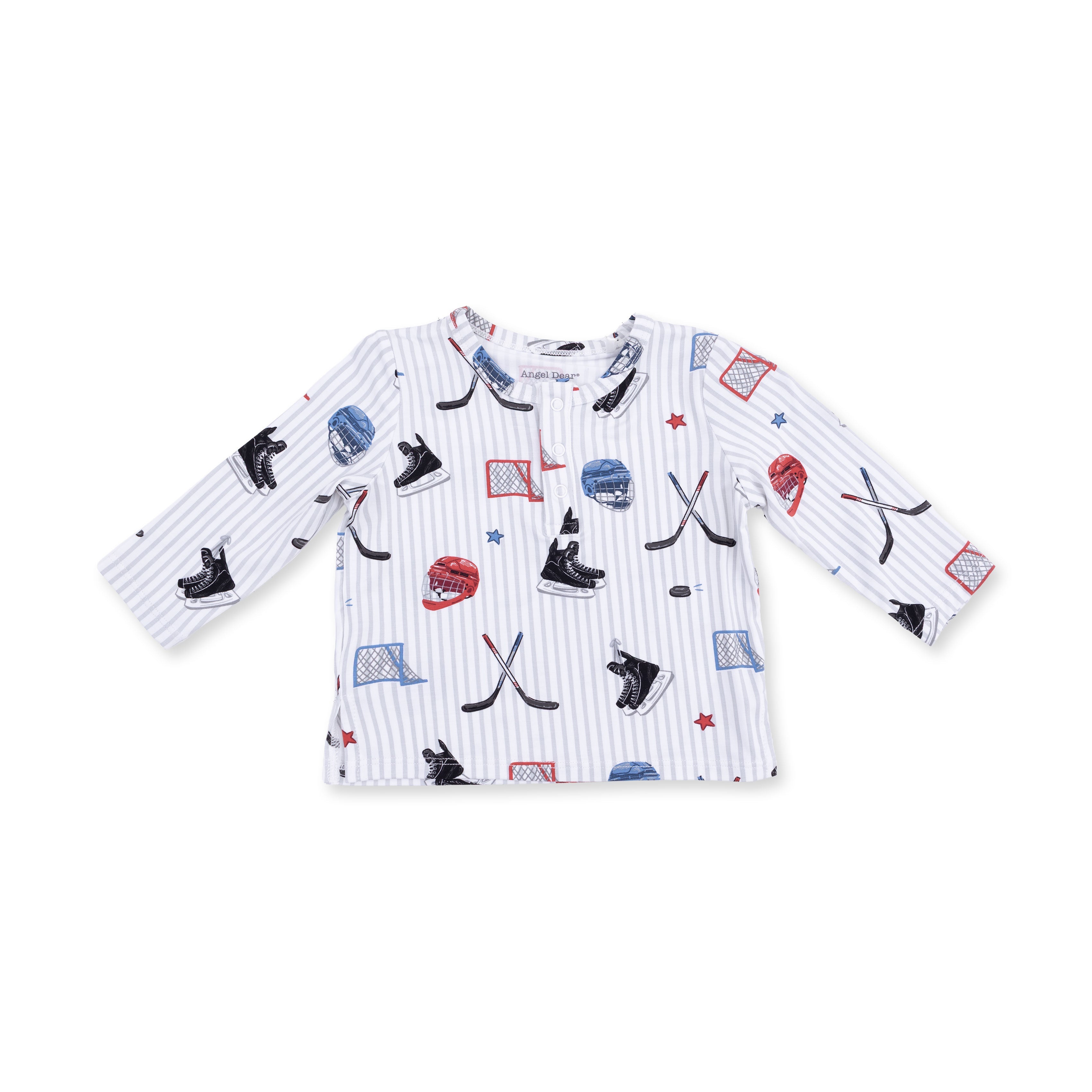 Hockey Stripe - Long Sleeve Henley