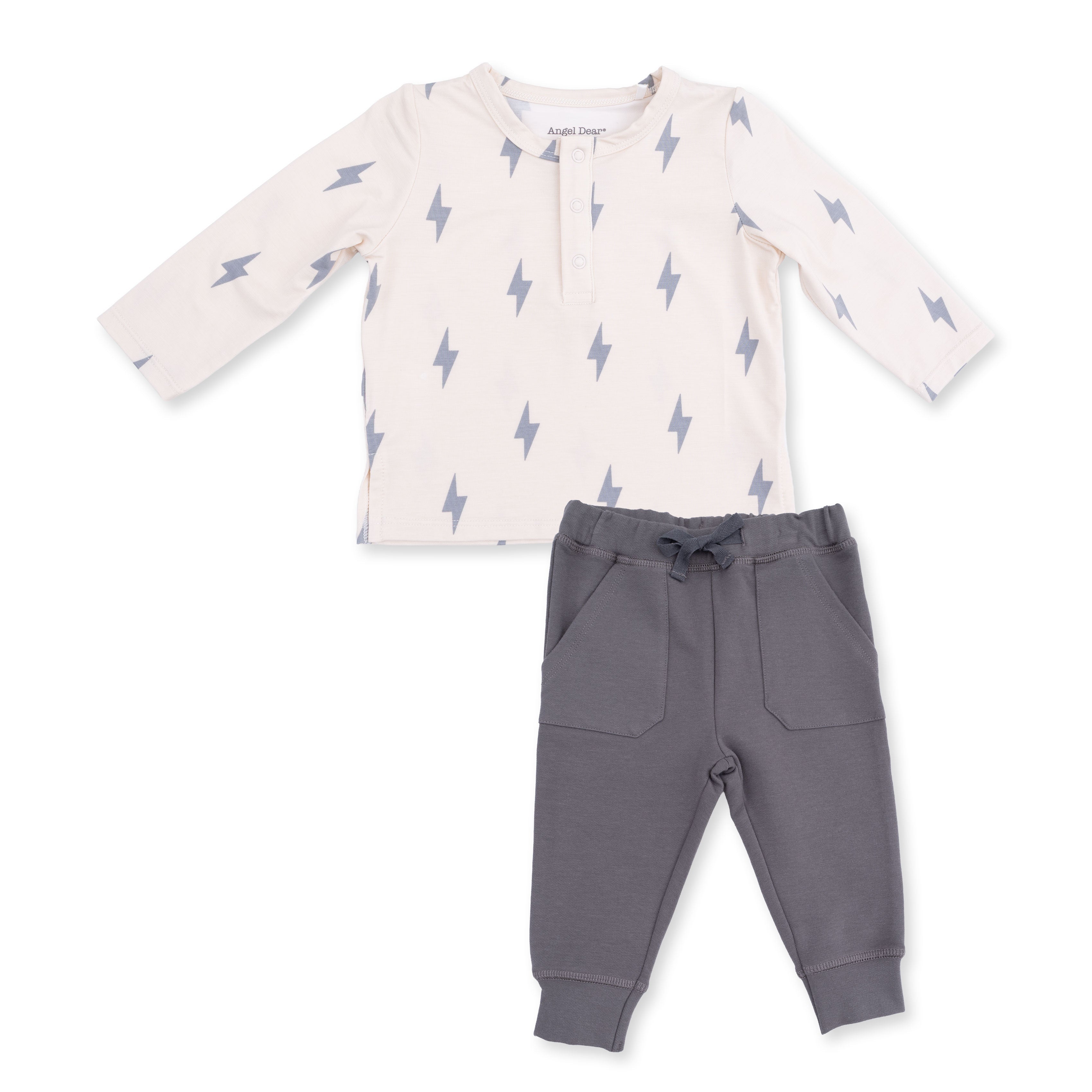 Lightning Bolt Viscose - Long Sleeve Henley and Jogger