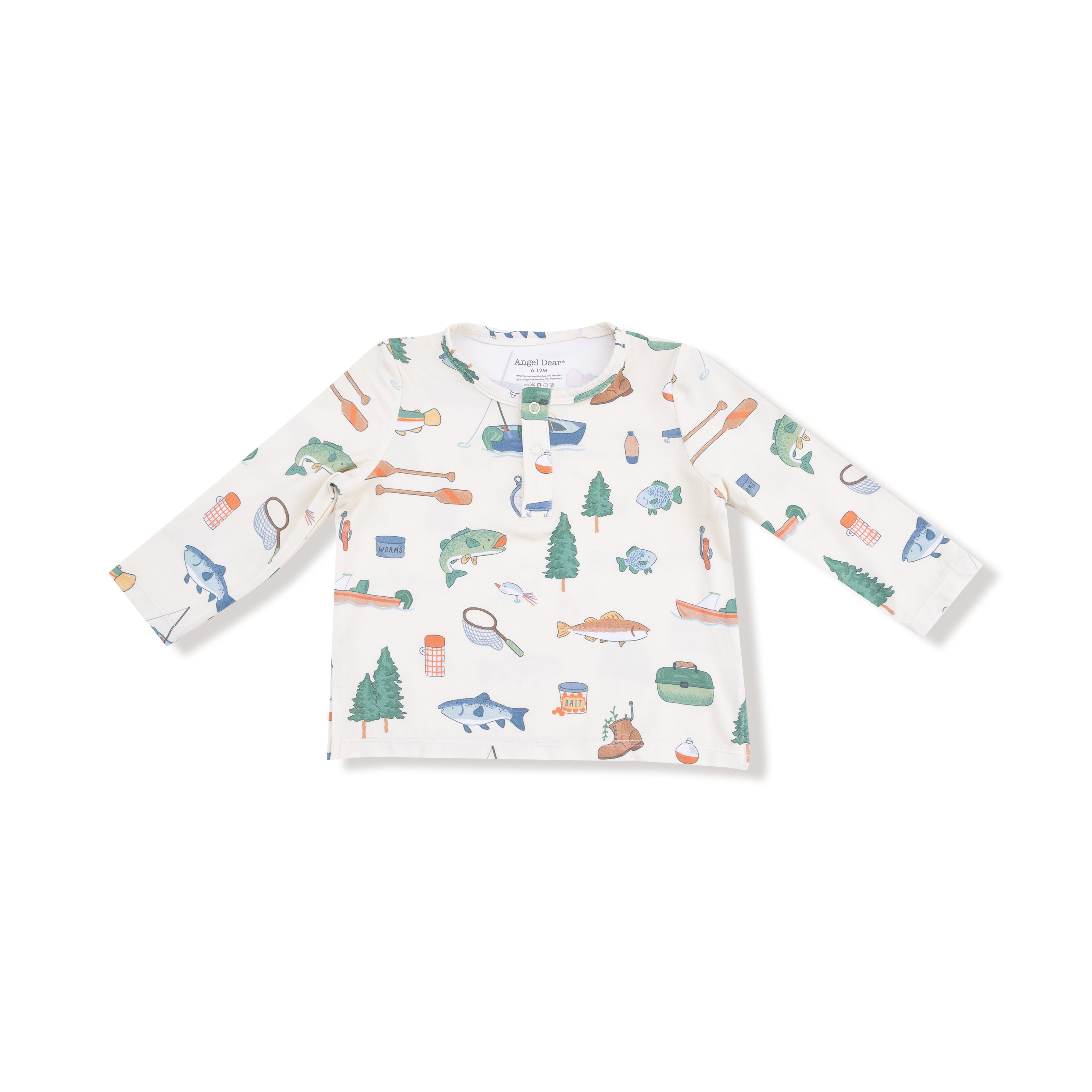 Fishing Things - Long Sleeve Henley Top and Waffle Jogger