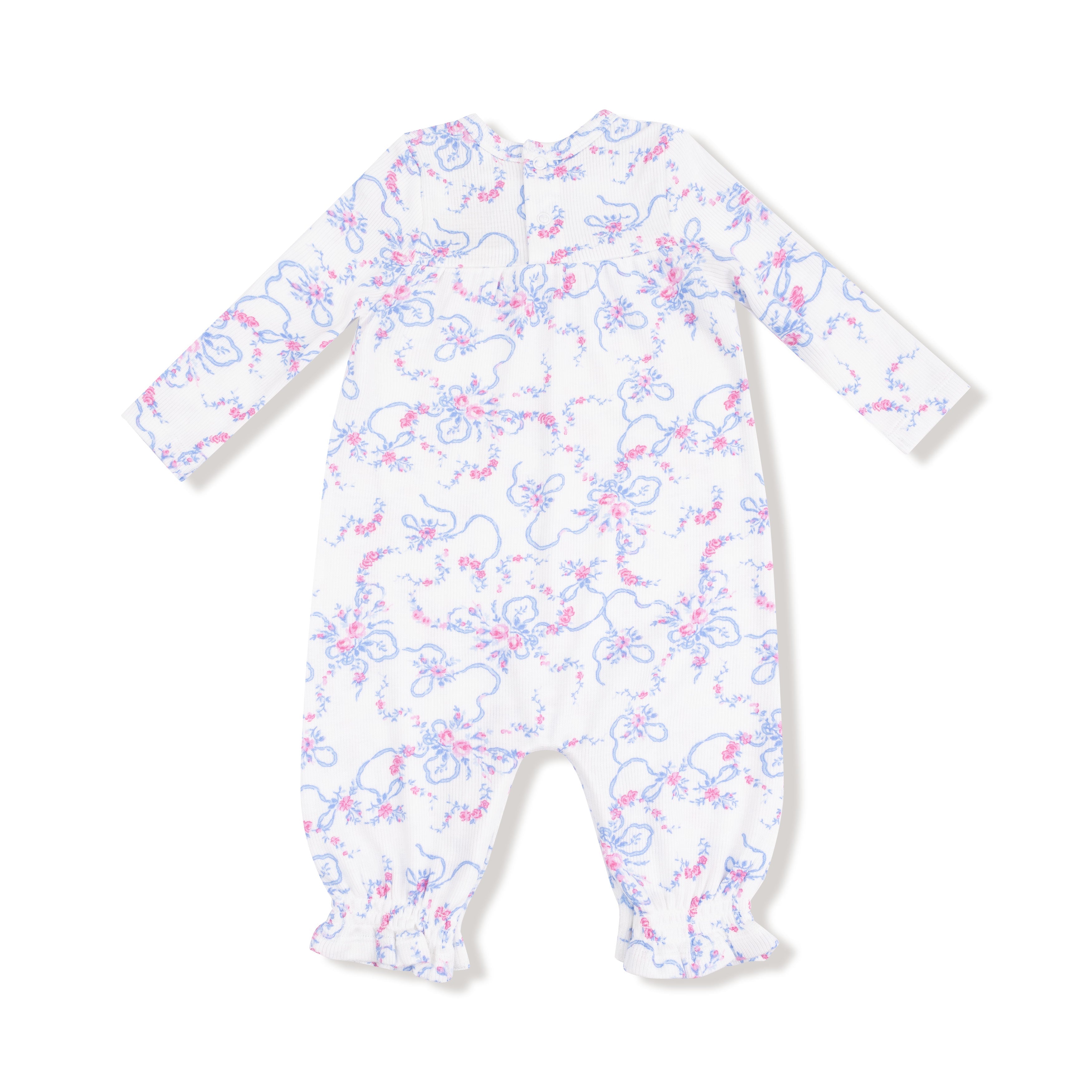 Ribbon Floral Fling - Cuffed Sleeve Romper