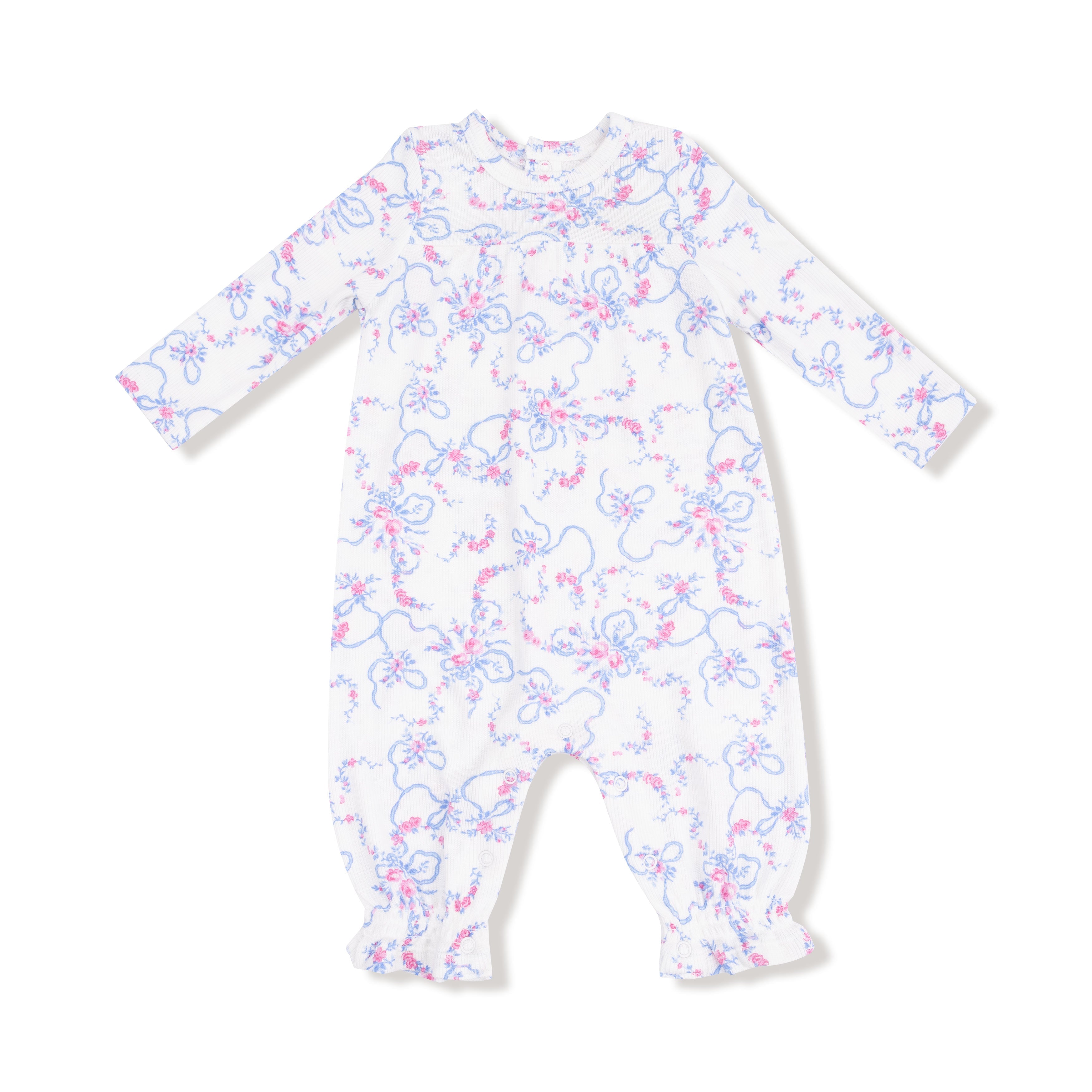Ribbon Floral Fling - Cuffed Sleeve Romper