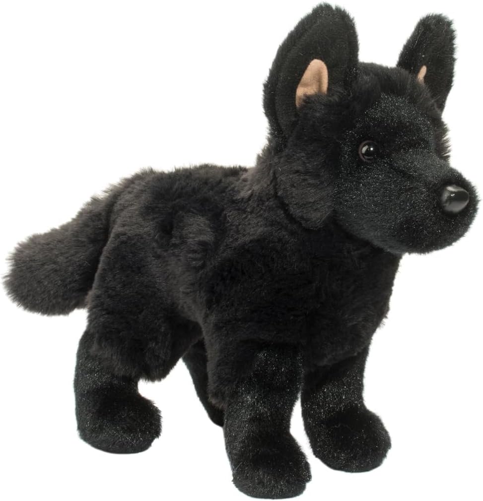 Harko Black German Shepherd Dog Plush Stuffed Animal