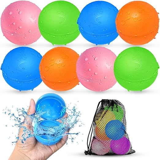 12Pcs Reusable Water Balloons, Pool Beach water Toys for Boys and Girls