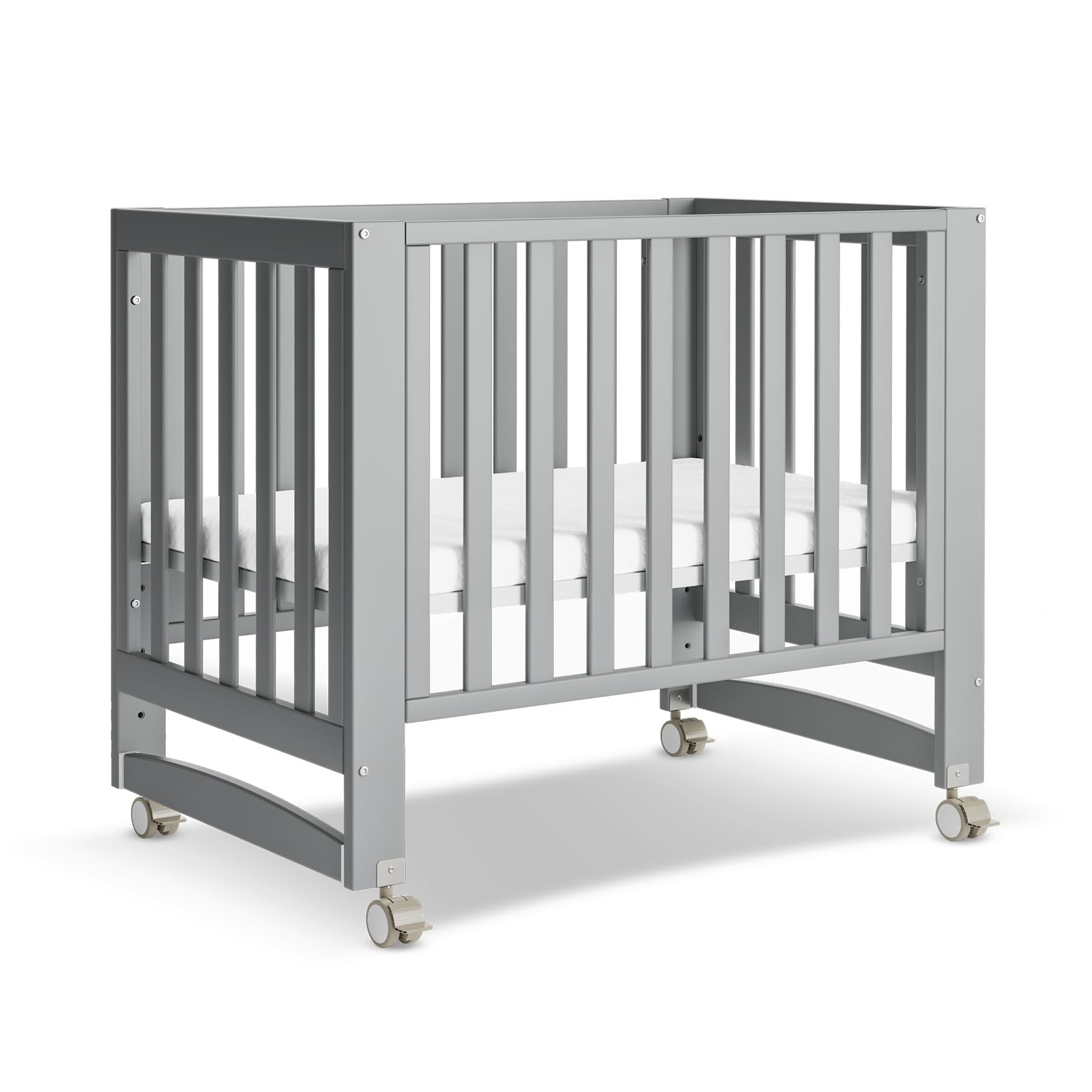 6-in-1 Convertible Mini Crib with Wheels