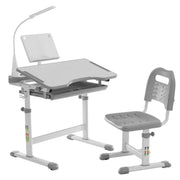 Kids Functional Desk and Chair Set, Ergonomic Height Adjustable