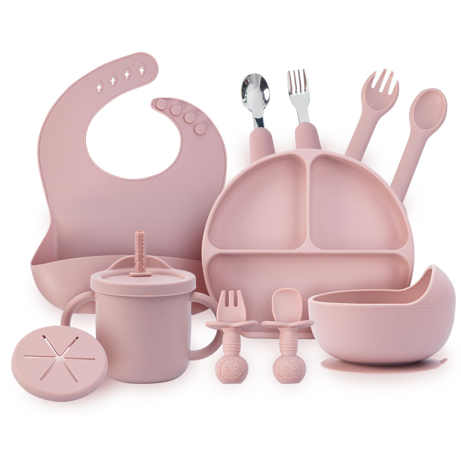 Baby Feeding Set, 13PCS Silicone Baby Self Feeding Set