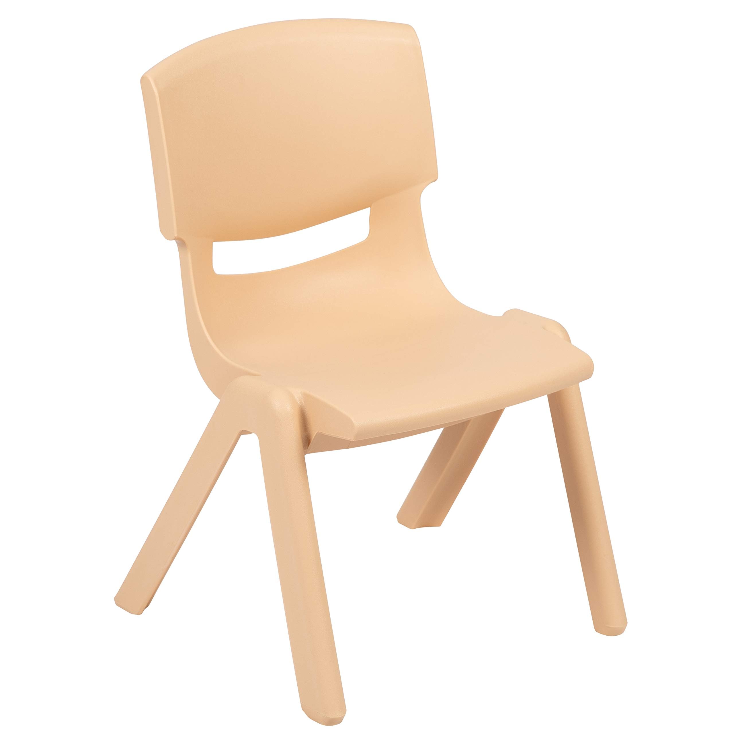 2 Pack Natural Plastic Stackable School Chair with 10.5"