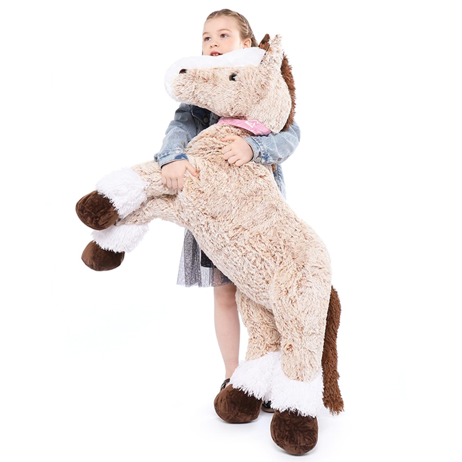 Giant Horse Stuffed Animal, 4ft Soft Horse Plush Hugging Pillow