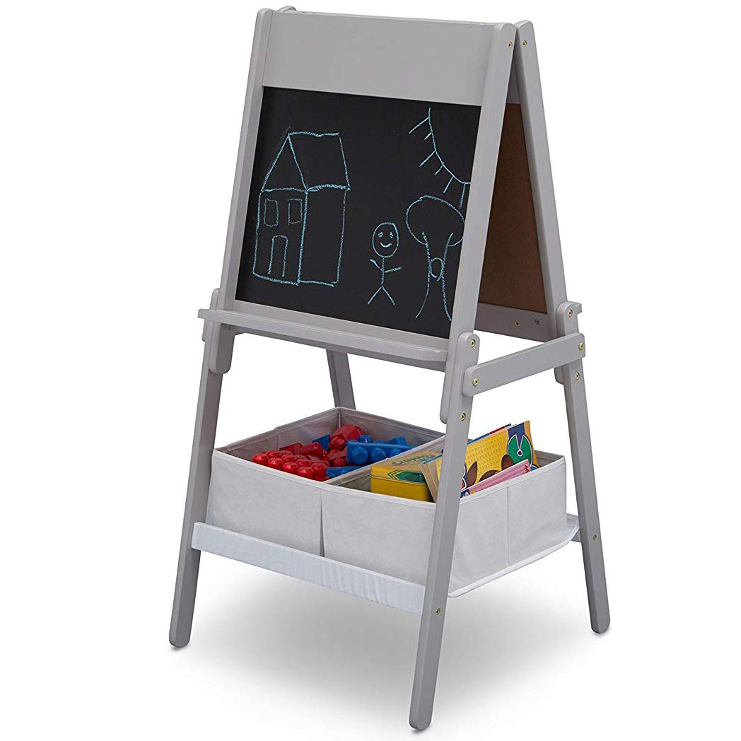 Double-Sided Kids Art Easel with Storage