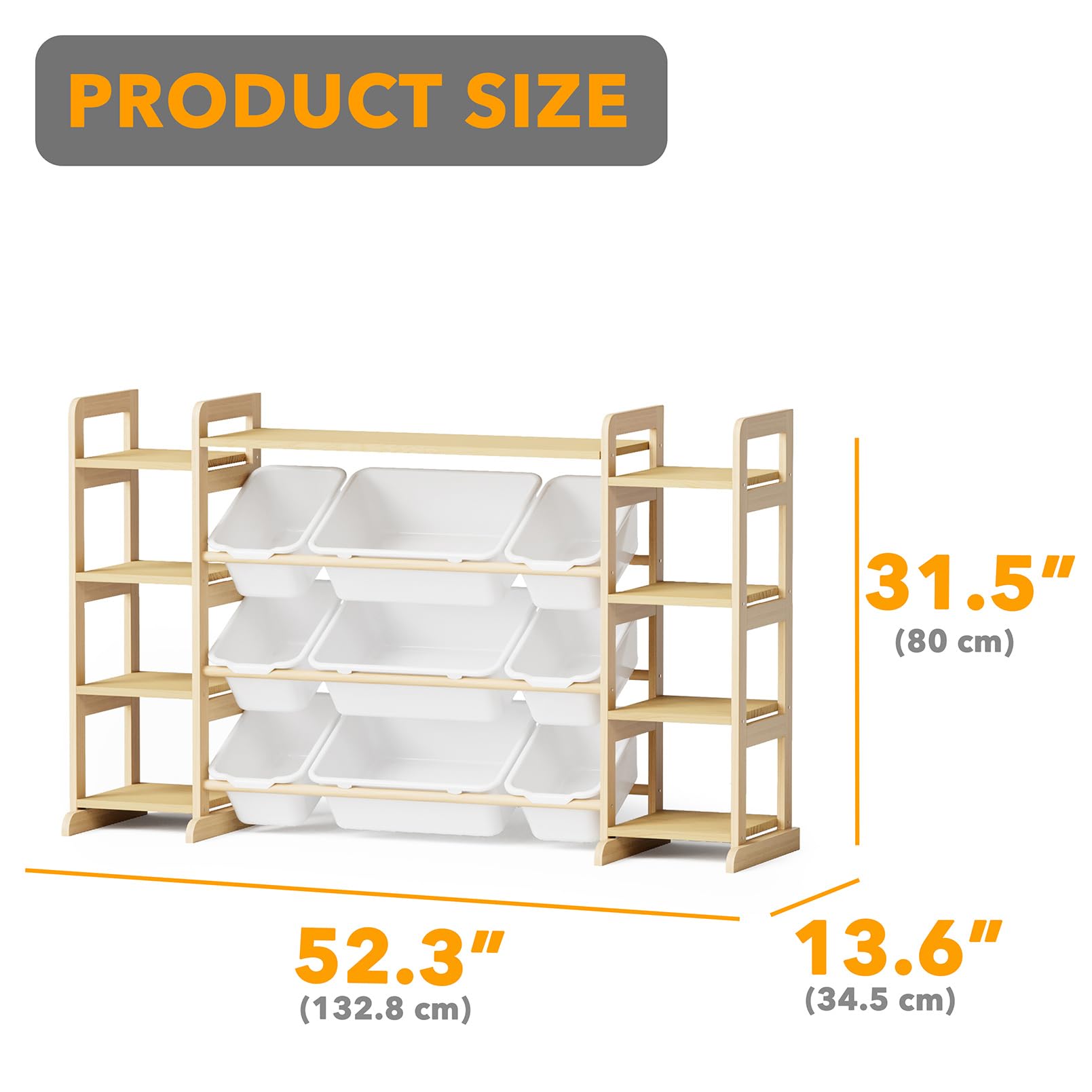Large Toy Storage Organizer with 9 Bins