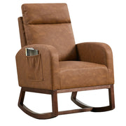 Chair, Modern Rocking Chair, Nursery Faux Leather Glider Chair