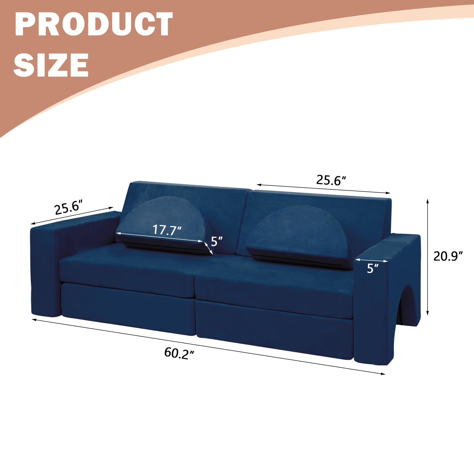 Modular Kids Play Couch 10-Piece Sectional Sofa Set