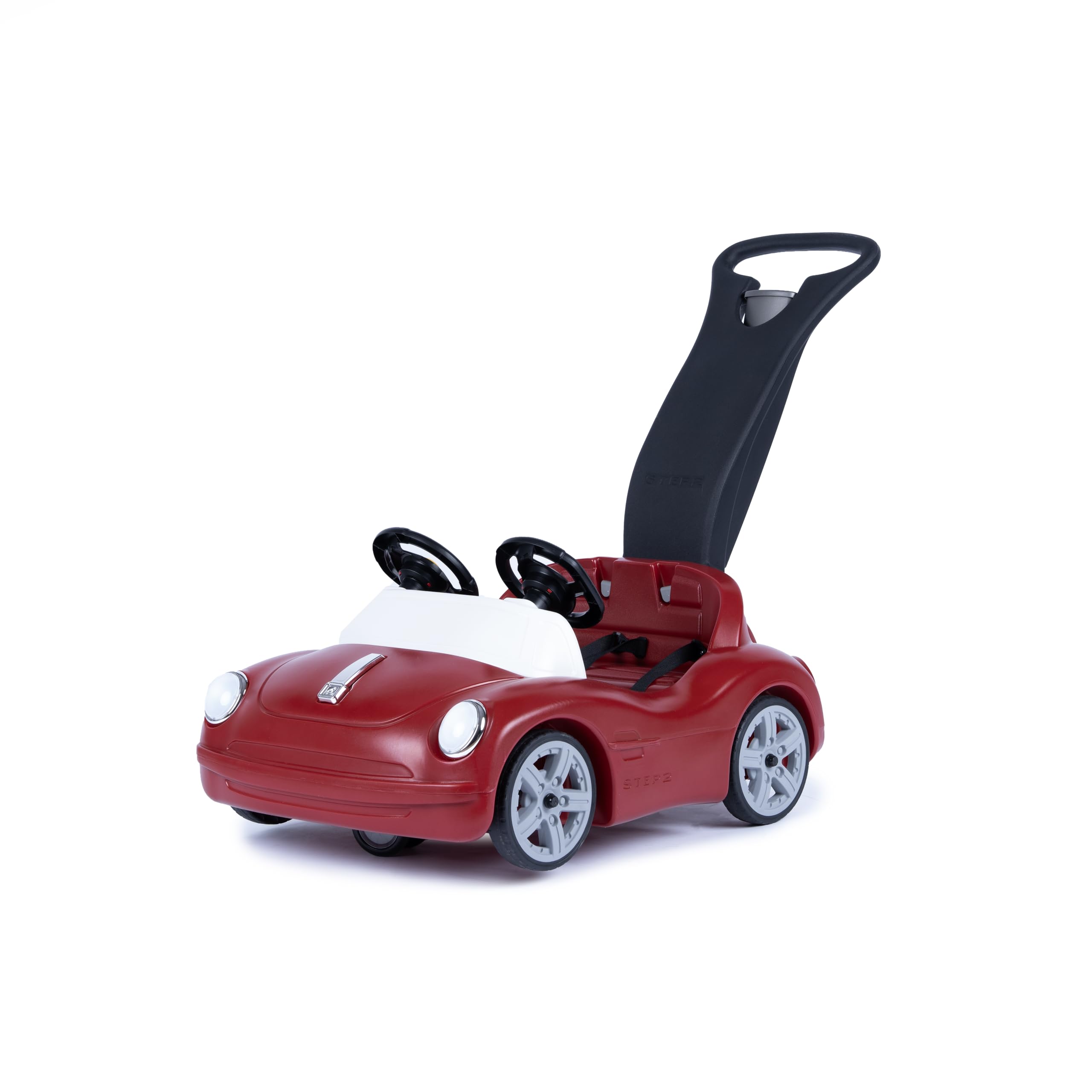 Side-by-Side Push Around Roadster, Kids Push Car, 2 Seat Ride On Car