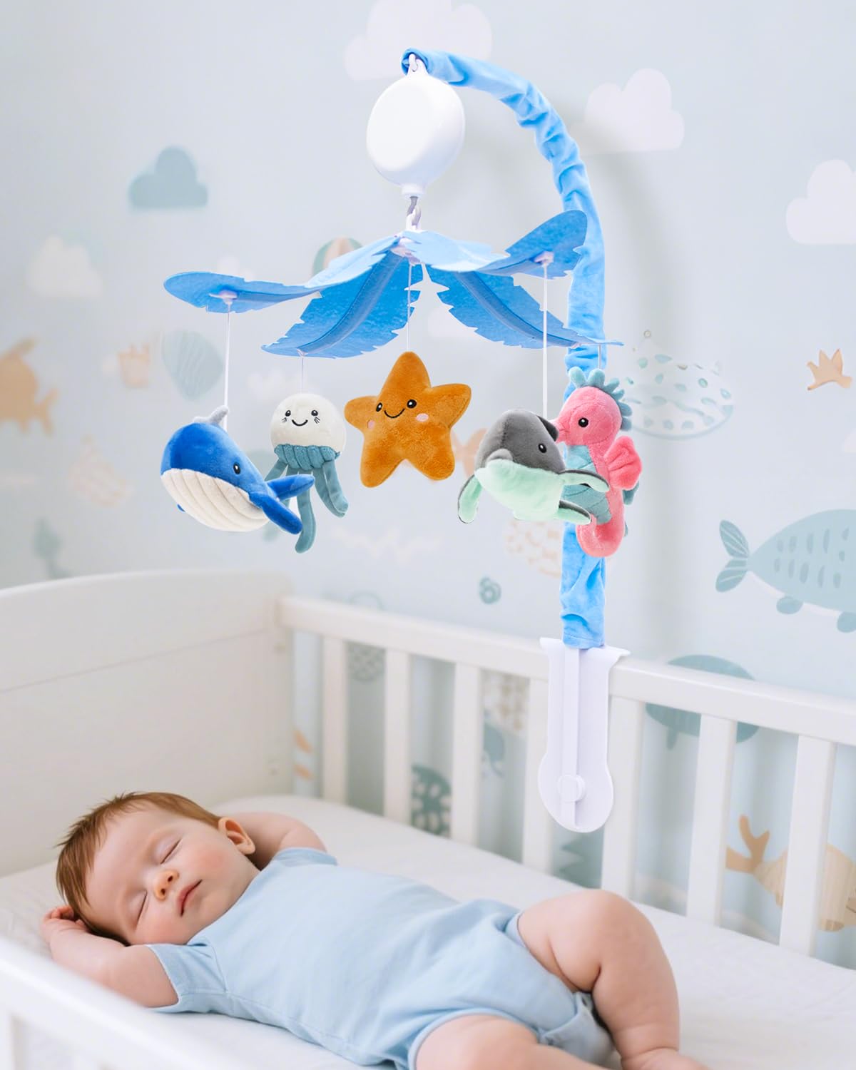 Ocean Theme Baby Crib Mobile with Music and Rotation