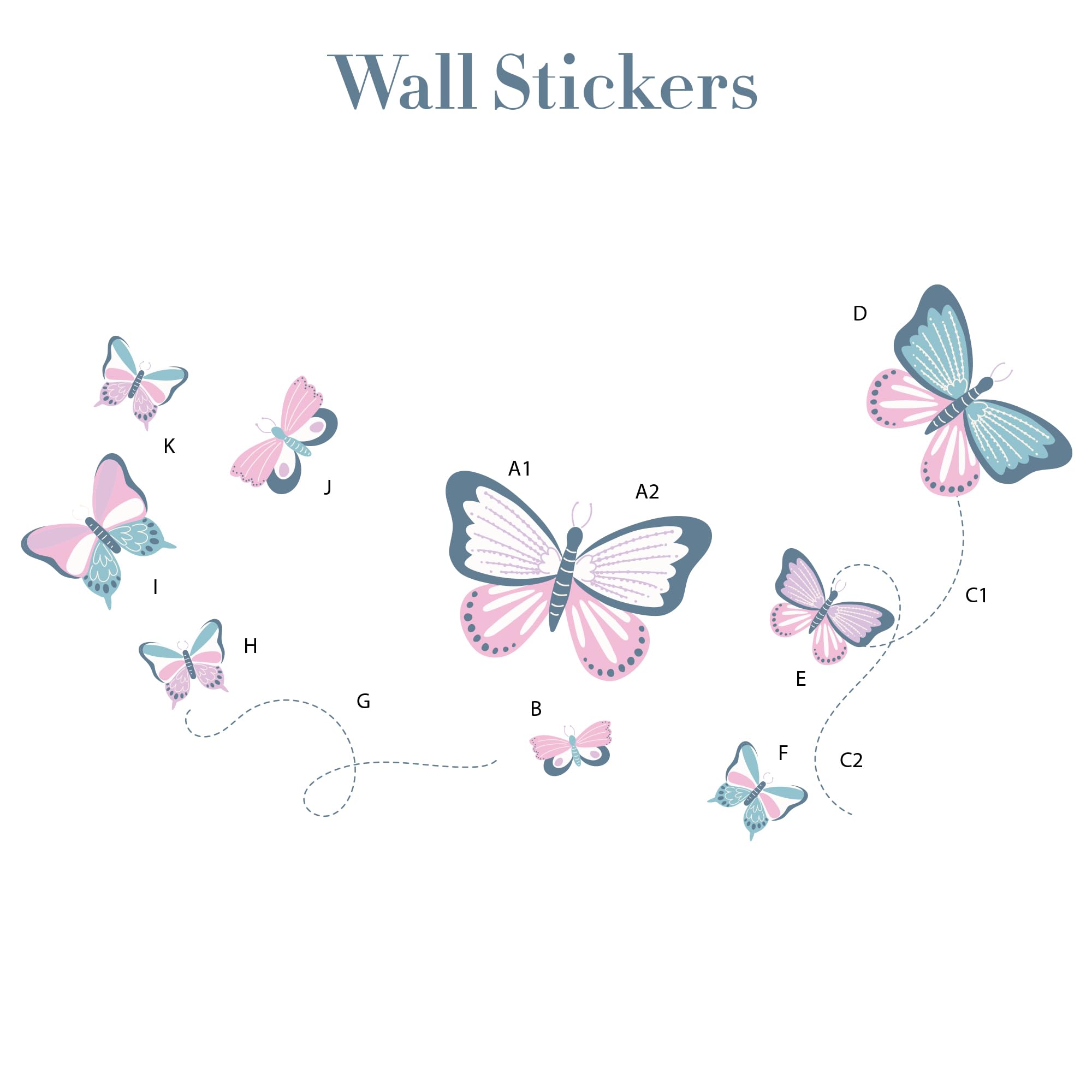 Butterfly Crib Bedding Set for Girls - 5 Pieces Including Baby Girl Blanket, 2 Crib Sheets, Crib Skirt, and Purple Butterfly Wall Sticker - White & Pink - Butterfly Nursery Decor
