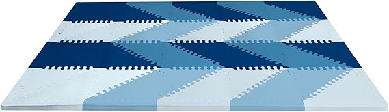 Interlocking Foam Floor Tiles, 70" x 56", Playspot, Grey/Cream